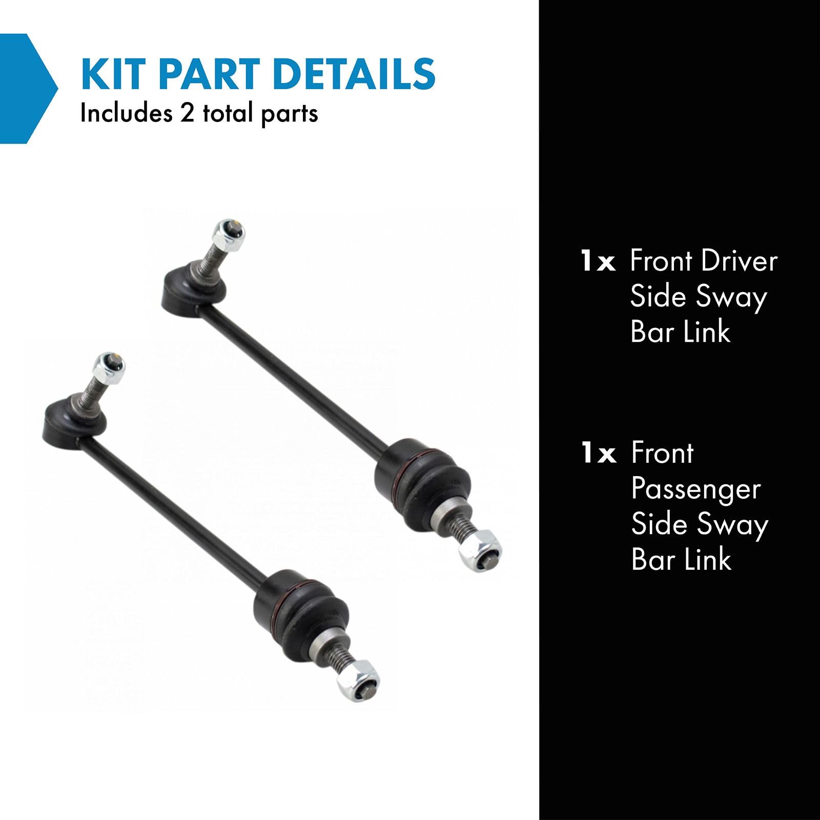 Trq Front Sway Bar Stabilizer Link Set Compatible With 2005-2009 Land Rover Lr3 2010-2016 Lr4