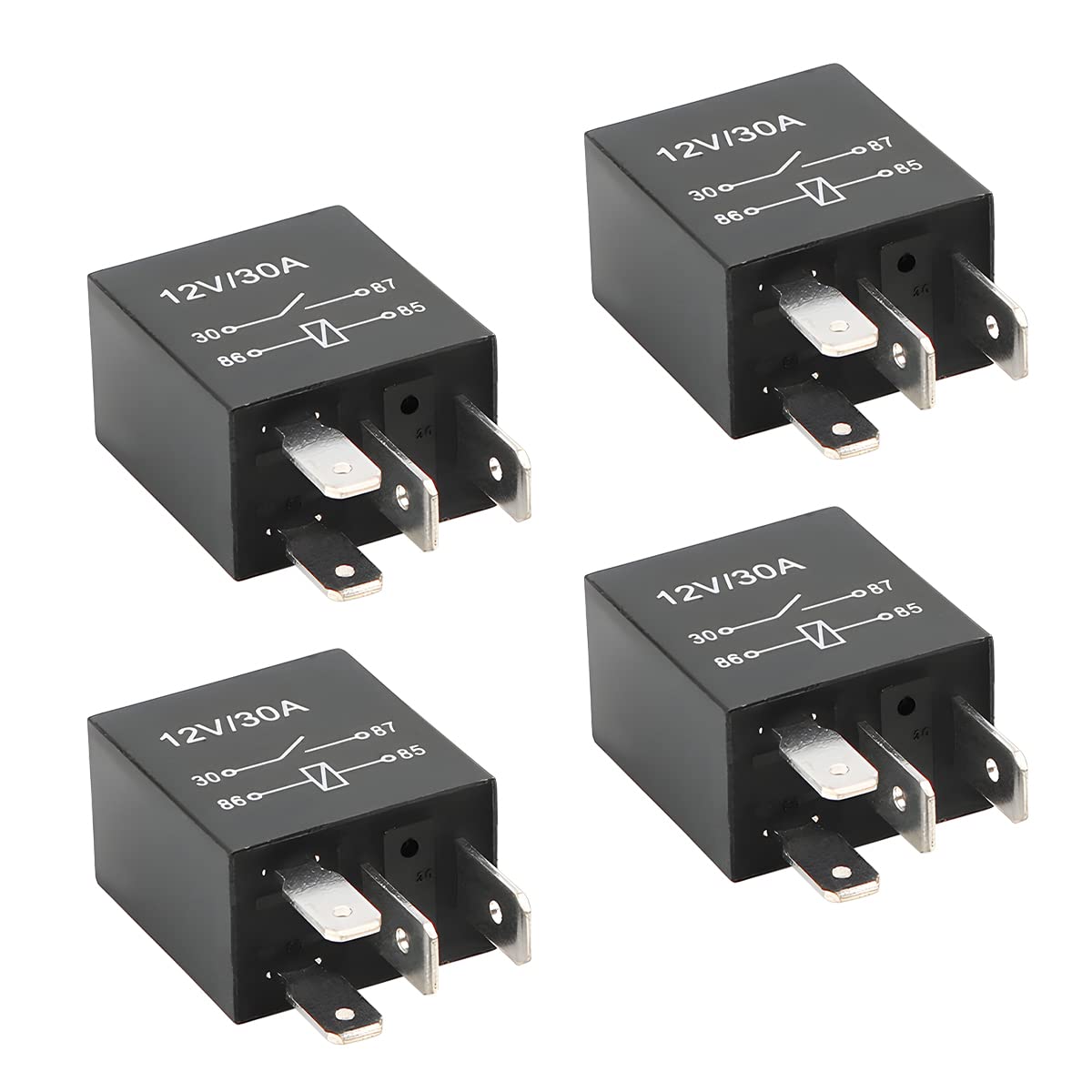 BLAU GRUN 4 Pin 12V 30A Relay Multi-Purpose Automotive Relay Heavy Duty Standard Relay for Car Motor, Auto Universal Replacement