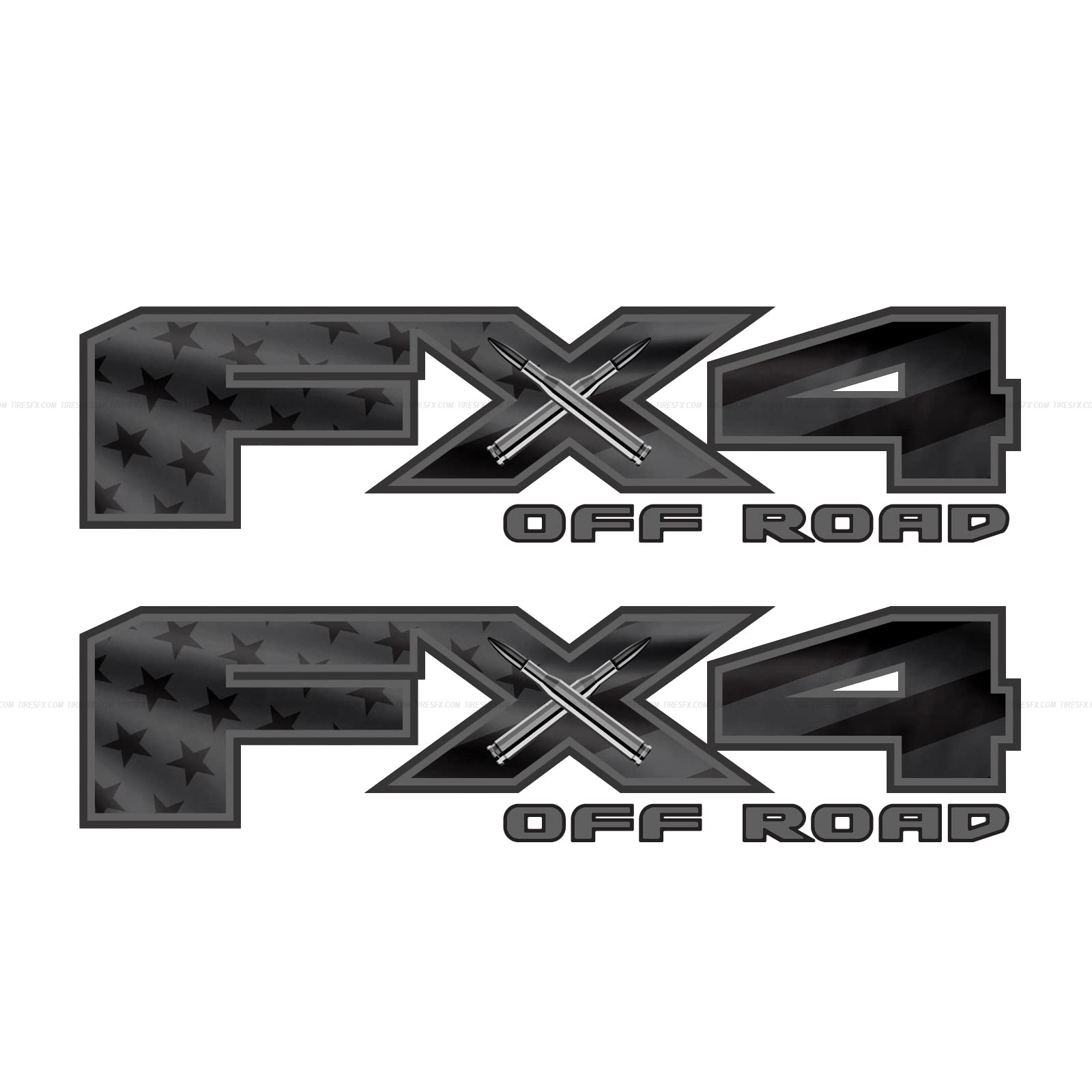 Fx4 Off Road Decal Replacement Sticker F 150 Bedside Emblem For 4X4 Truck Super Duty (Fx4 Off Road Decal Blk-Flag)