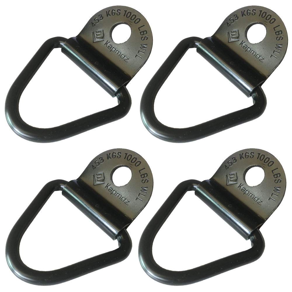 Heavy Duty Truck Bed Tie Down Anchors Rings Trailers Hook Cargo Bolt On V Ring Pickups Rail Accessories (4 Pack)