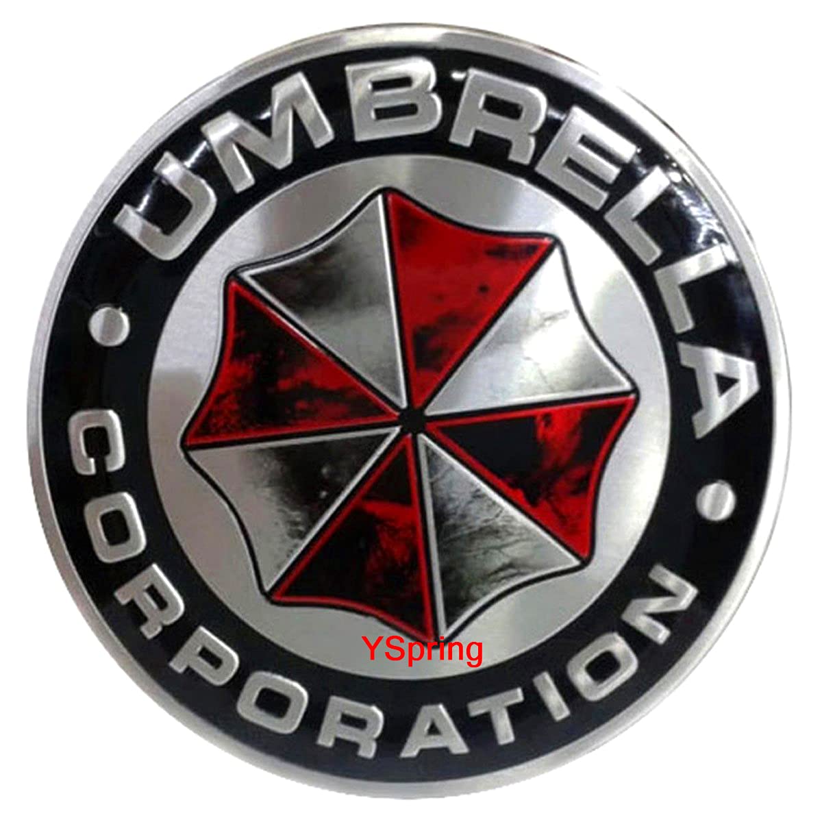 Hinscr Residen T Evi L Car Badge Decal 3D Umbrella Corporation Aluminum Alloy Circle Emblem Sticker For Car Motorcycle (Style A-1 Pcs)