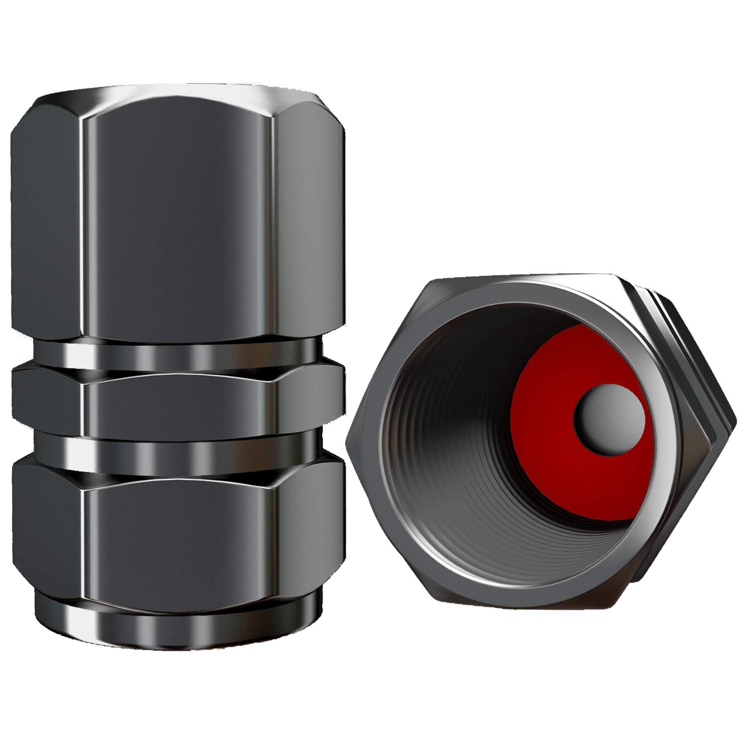 Tire Valve Caps (12 Pack) Heavy-Duty Stem Covers | Dust Proof, with O Rubber Seal | Hexagon Design | Outdoor, All-Weather, Leak-