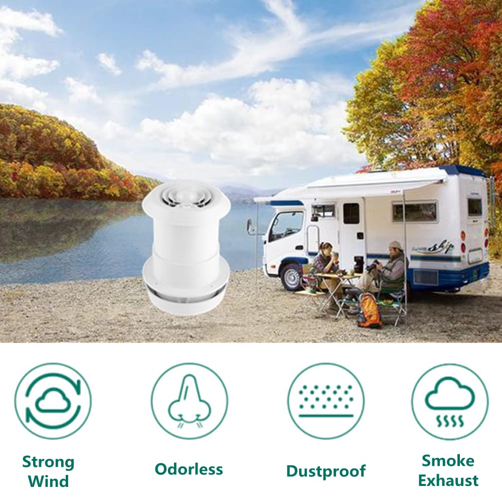 Qiilu Van Roof Exhaust Fan, 12V Powered Round Vent Roof Vent Ventilation Mushroom Head Shape Round Exhaust Outlet Vent With Led Light For Homes Trailer Travel Caravan