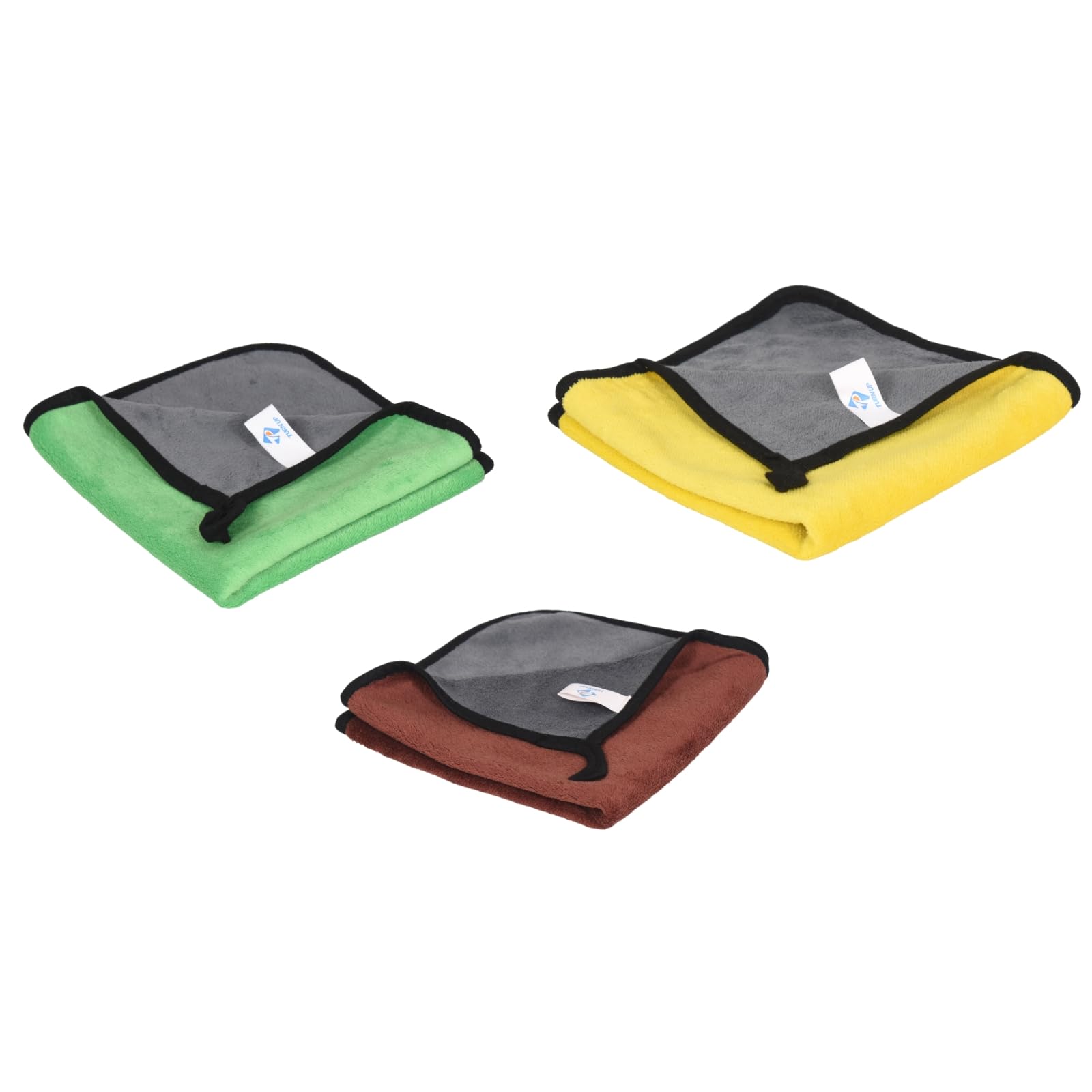 TURNUP Microfiber Cloth Combo  Pack of 3 (40cm x 40cm, 500GSM)  MultiColor, UltraSoft & Highly Absorbent Cleaning Towels for