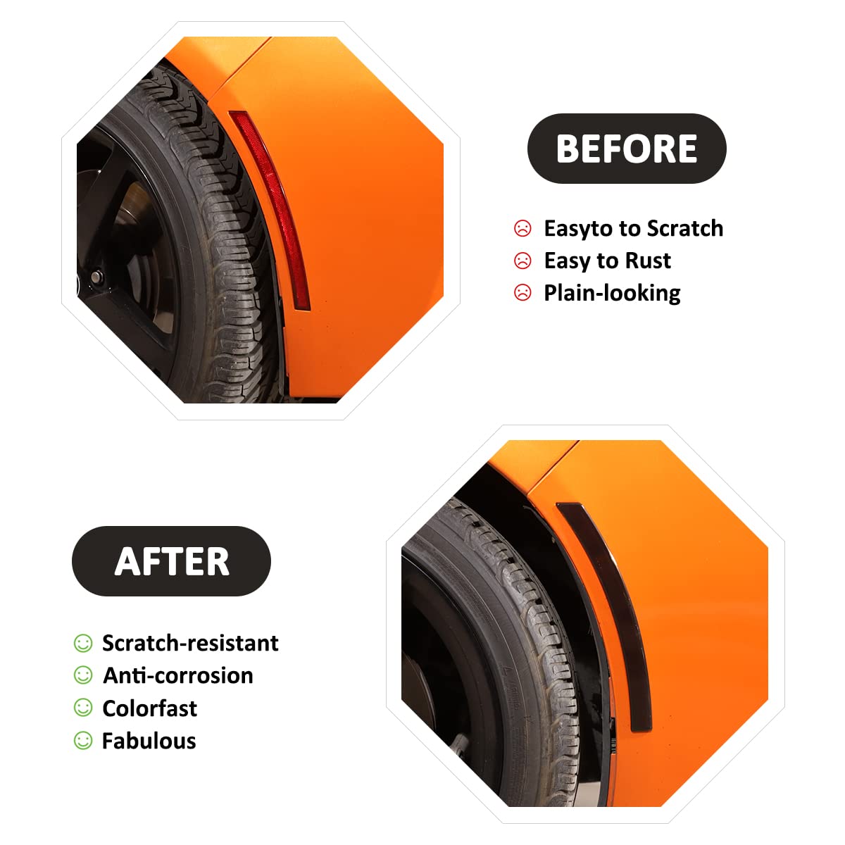 Black Rear Tail Light Lens Taillight Kit Fit For Chevrolet Corvette C7 2014-2019 Rear Fog Light Car Exterior Taillight Protection Cover Accessories (Front +Rear Bumper Reflector Side Marker Lights)