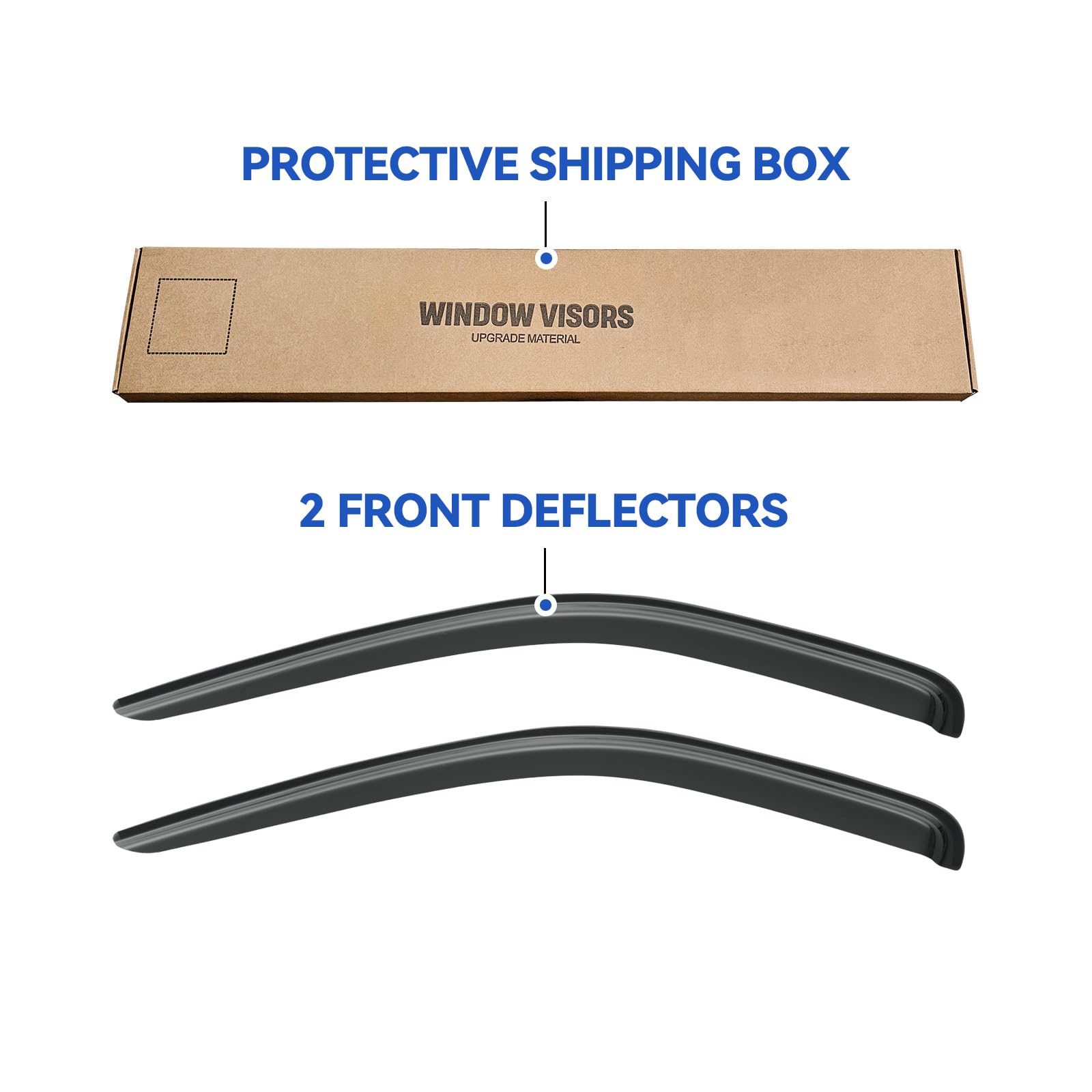 Window Visors Rain Guards Shield For 2005-2010 Dodge Dakota Quad Cab, Out-Channel Window Vent Wind Deflectors Visors Shades For