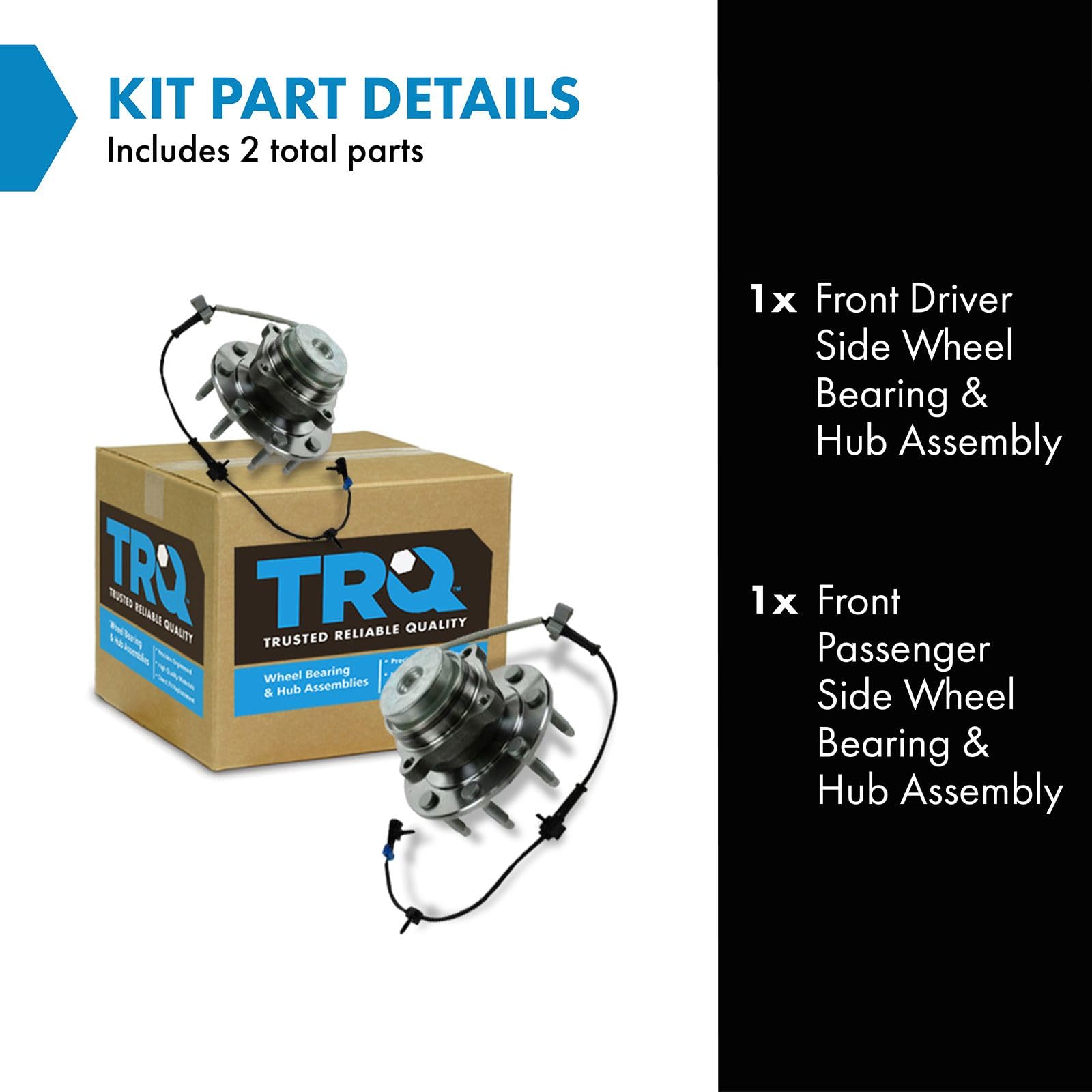 Trq Front Wheel Hub Bearings Assembly Set Compatible With 2003-2017 Chevrolet Express 2500 Express 3500 2009-2015 Express 4500 G