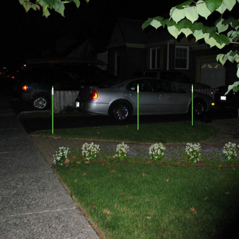 FiberMarker 48-Inch Green Reflective Driveway Markers, 1/4" Diameter, 50 Pack - Enhanced Night Visibility Driveway Reflectors
