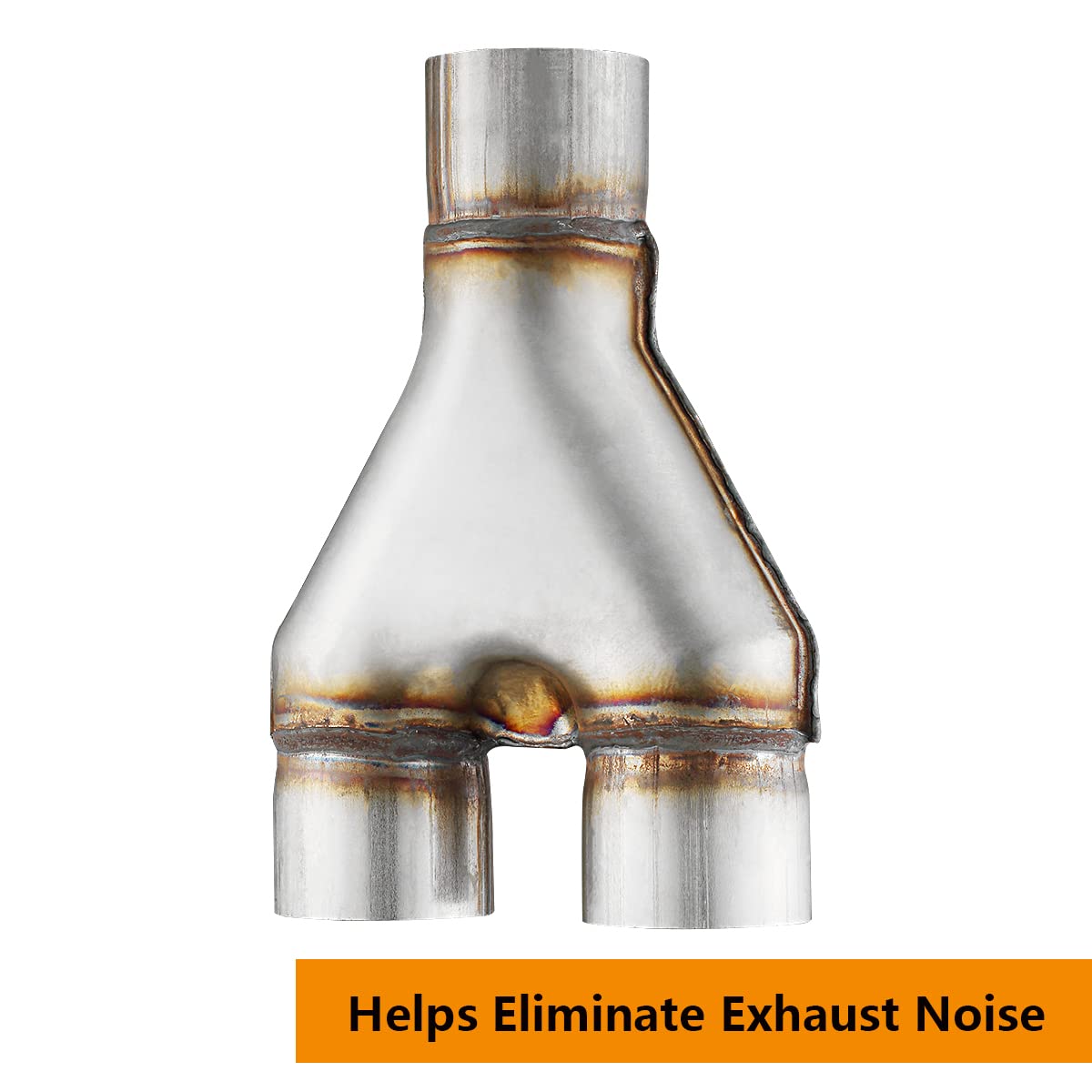Exhaust Y Pipe 2.5'' Inlet, A-Karck Stainless Steel 2.5'' Outlet 10'' Long Y Pipe Withstands High Temperatures