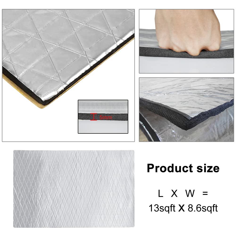 Gosche 394 Mil 16 Sqft Sound Deadener For Car, 10Mm Thick Sound Deadening Mat Materials Can Be Better With Audio Noise Insulatio