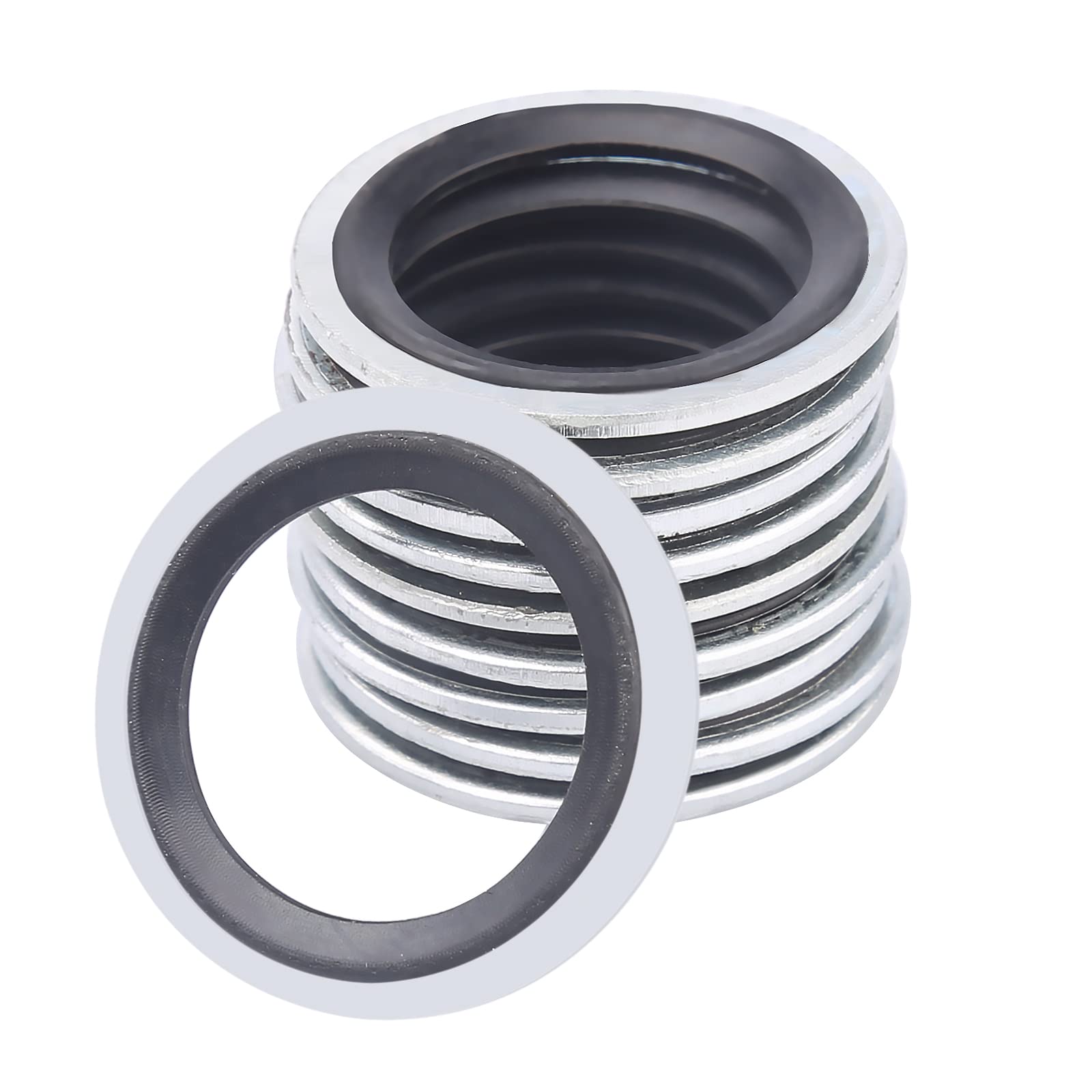 Air Conditioning Compressor Port Seal Washer Kit A/C Gasket Assortment 45 Pieces AC Compressor Washer Seals Bonded Seal Gasket A