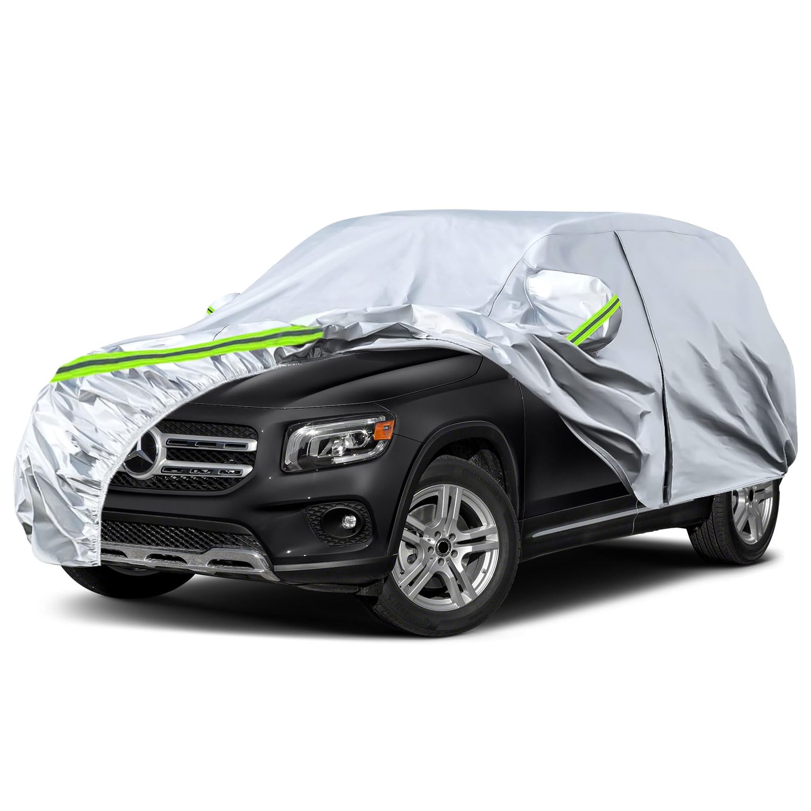 Waterproof Car Covers Replacement For 2019-2025 Mercedes-Benz Glb, 6 Layers Silver All Weather Custom-Fit Car Cover With Zipper