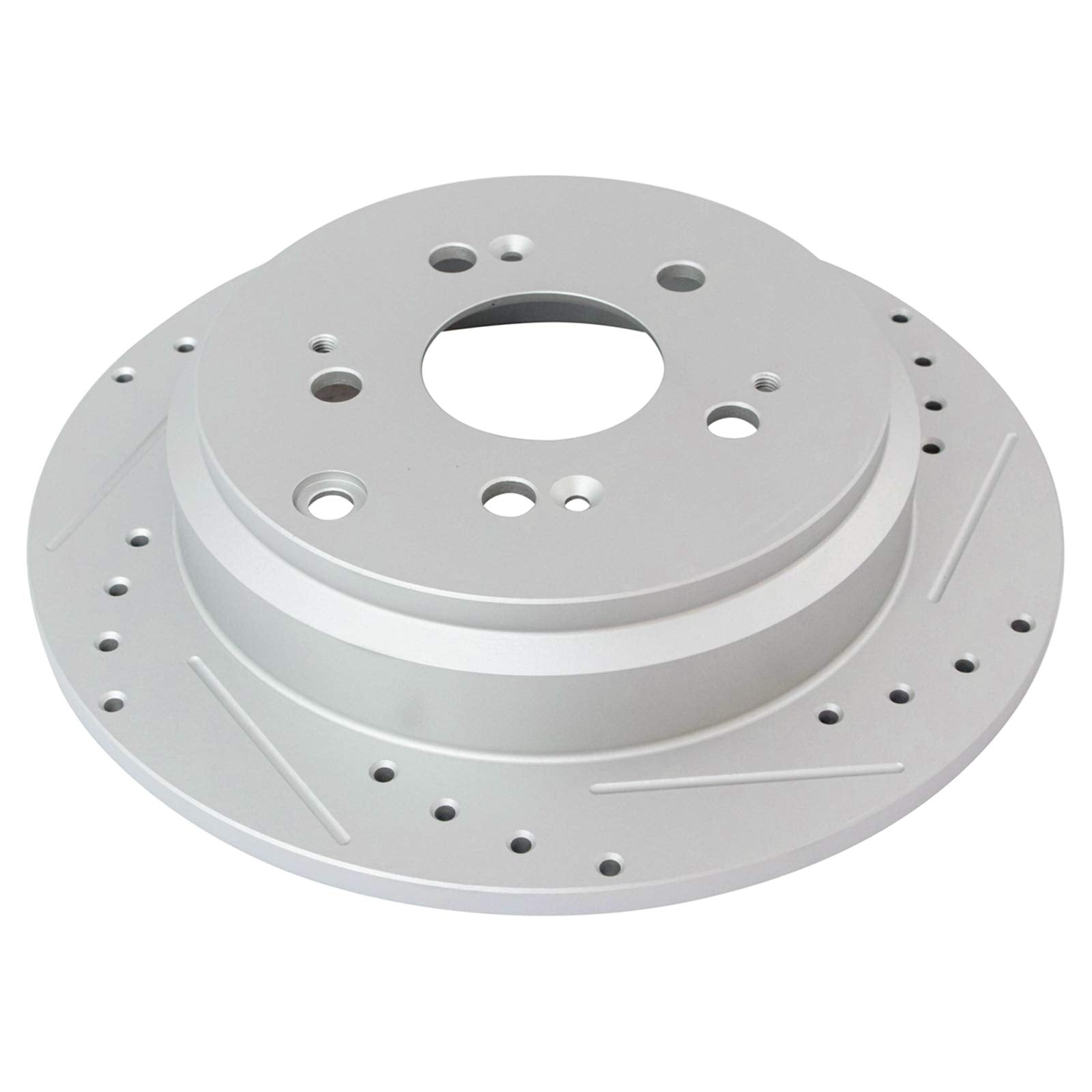 Trq Rear Performance Brake Rotors Set Premium G-Coated Cross Drilled & Slotted Compatible With 2005-2010 Honda Odyssey