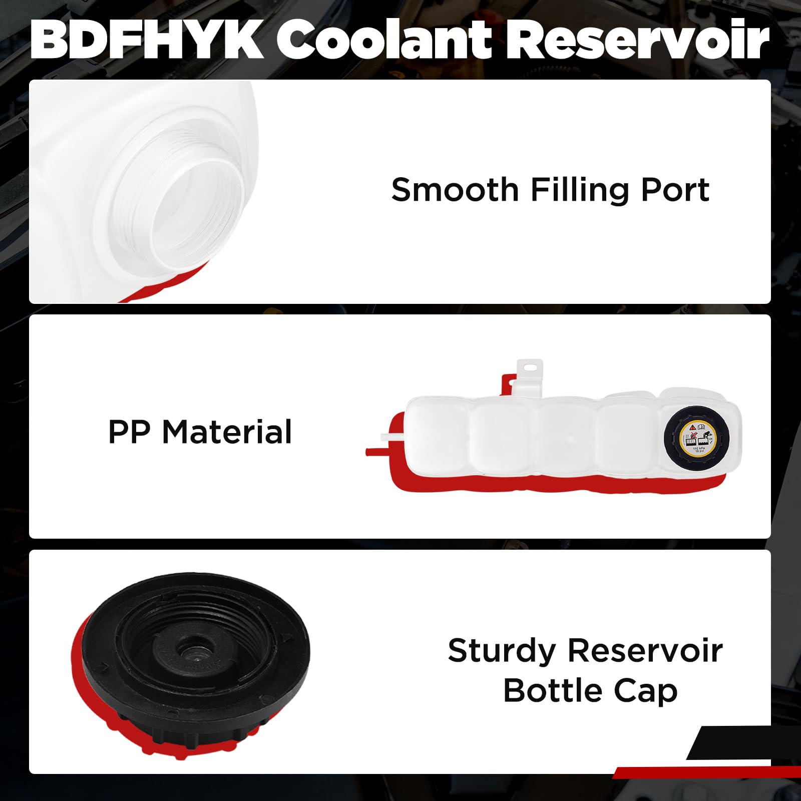 Bdfhyk Engine Coolant Expansion Reservoir Overflow Tank Compatible With Ford Excursion F-250 F-350 F-450 F-550 Super Duty Replac