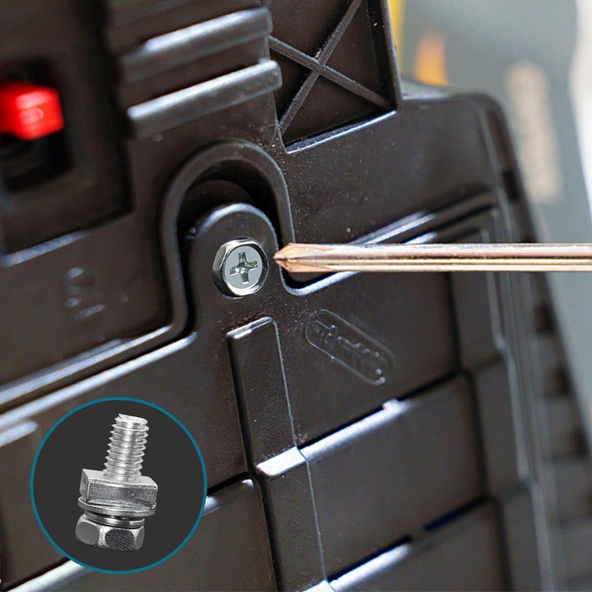 Qiatol 20 Pcs Motorcycle Bolts And Nuts Kit, M6X16Mm Battery Screw, Terminal Bolts Carbon Steel