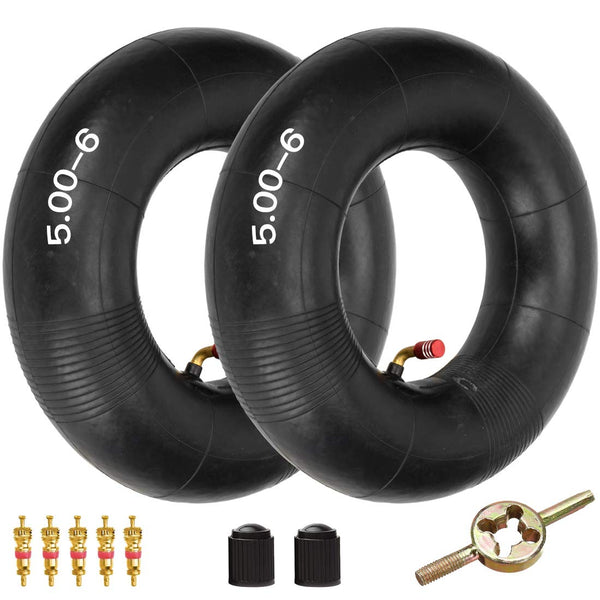FVRITO Lot De 2 Chambres à Air 12x5.00-6 TR87 – Pour Razor Dirt Quad, Go Kart, Tondeuse, Brouette, Valve Courbée Métal