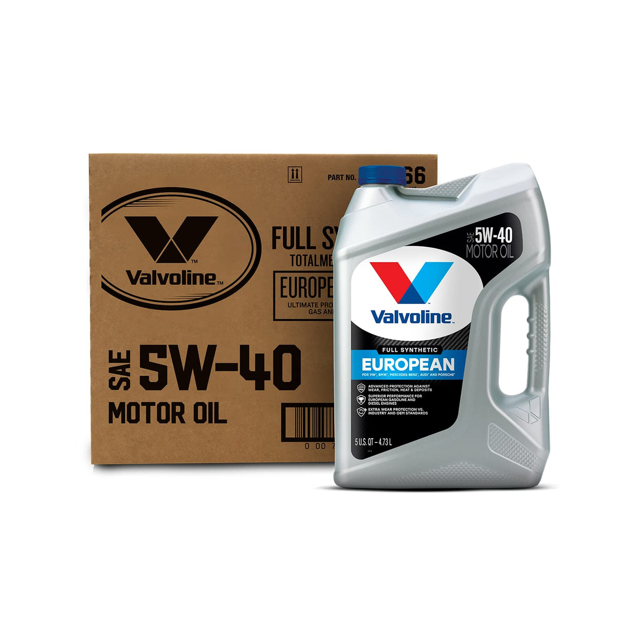 Valvoline European Vehicle Full Synthetic Sae 5W-40 Motor Oil 5 Qt, Case Of 3