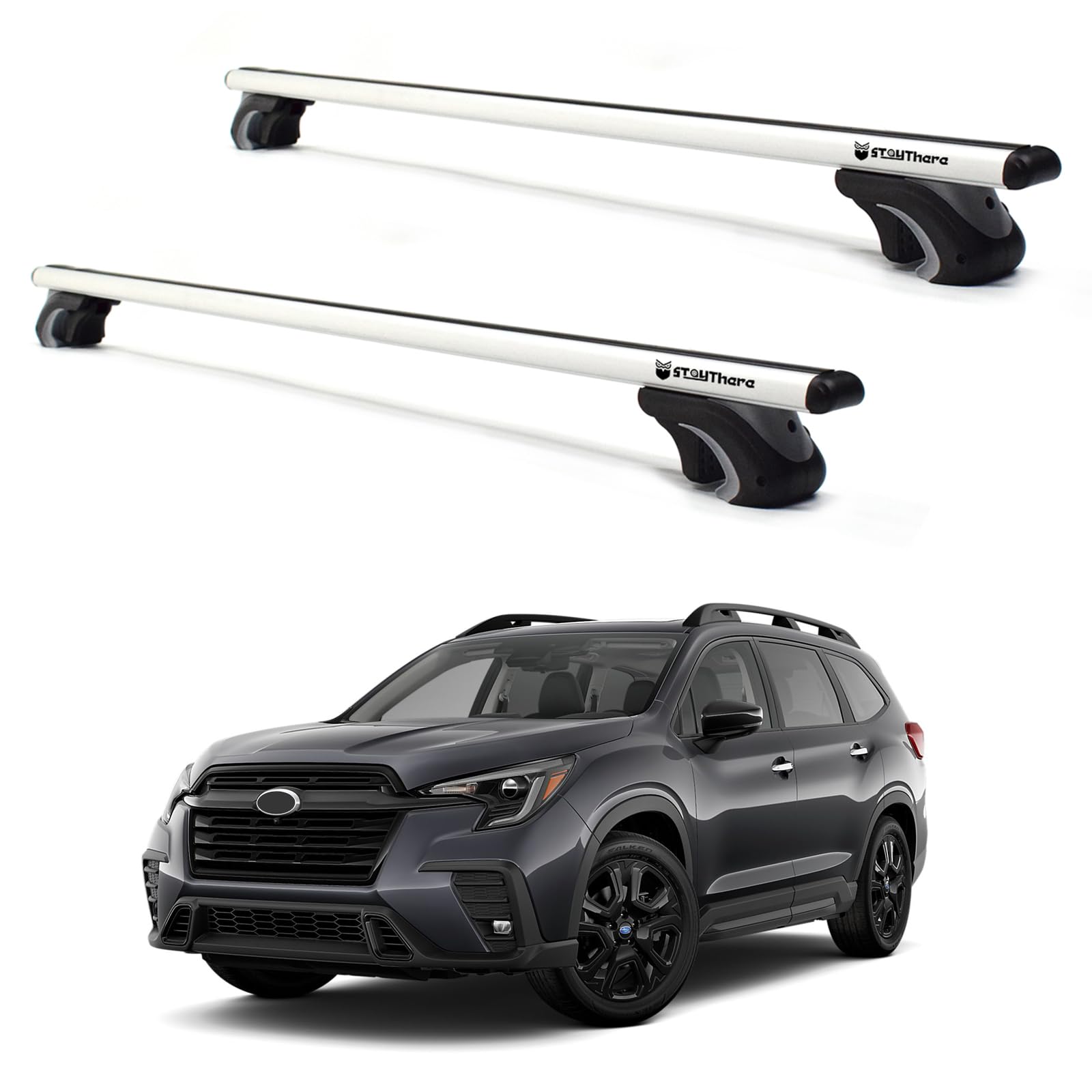 Stay There Car Roof Rack Cross Bars 56”Aero Thick Aluminum Universal Crossbars Roof Rack Adjustable Roof Cross Bars, Fits Most Vehicles With Existing Raised Side Rails With Gap- 200 Lbs Load Capacity