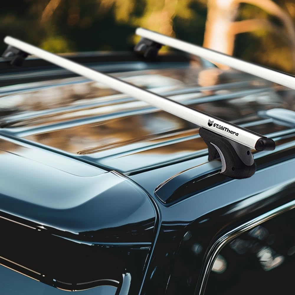 Stay There Car Roof Rack Cross Bars 56”Aero Thick Aluminum Universal Crossbars Roof Rack Adjustable Roof Cross Bars, Fits Most Vehicles With Existing Raised Side Rails With Gap- 200 Lbs Load Capacity