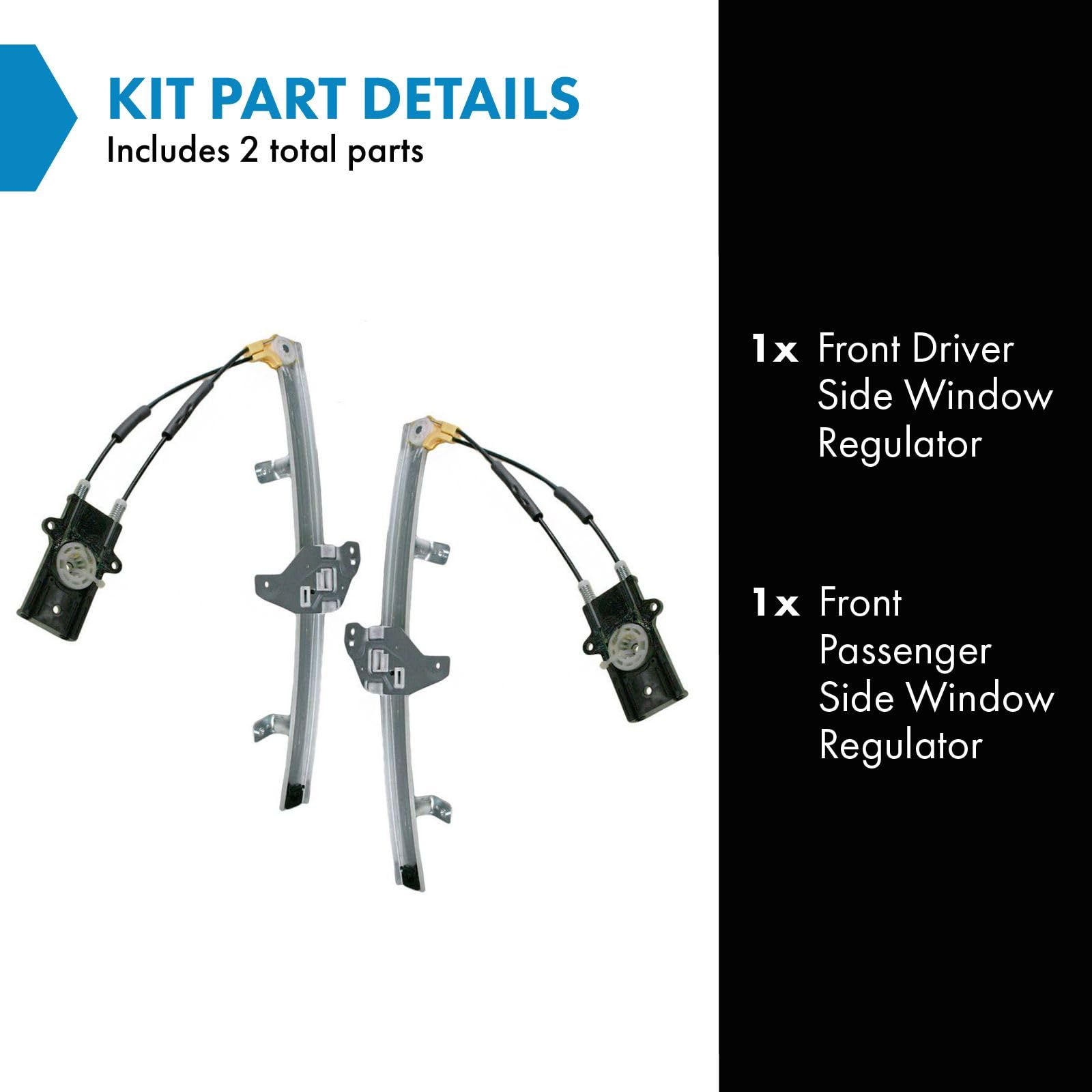 Trq Front Power Window Regulator Set Compatible With 1997-2005 Buick Century 1997-2004 Regal 1998-2002 Oldsmobile Intrigue