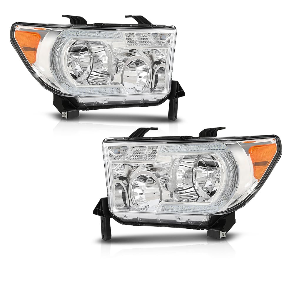 G-Plus Front Led Headlights Assembly, Compatible With Toyota Tundra 2007-2013/Fit Toyota Sequoia 2008-2017 Driver And Passenger