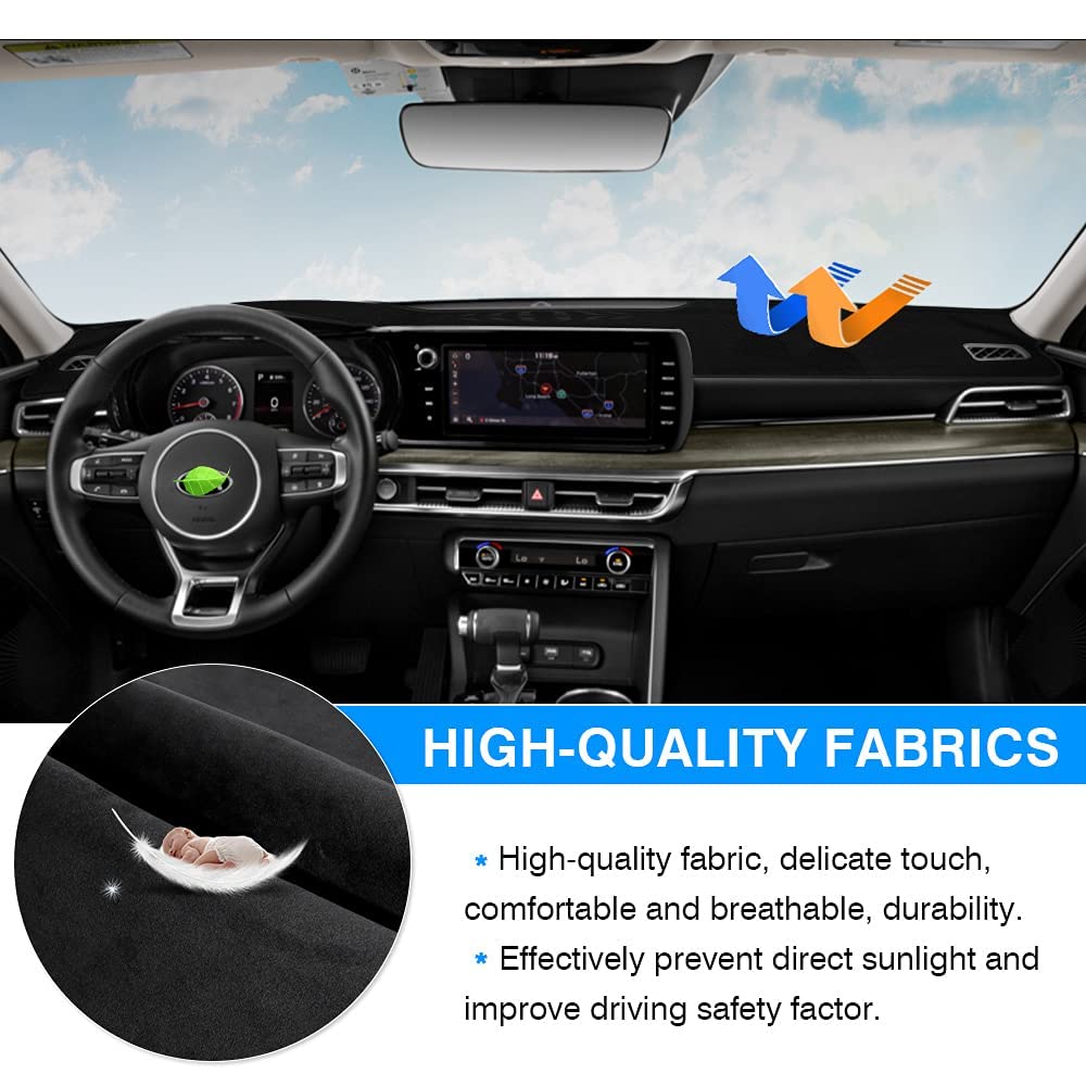 Autorder Dashboard Cover Mat For Kia K5 2021 2022 2023 2024 Accessories Dash Cover Flannel Dash Mat Sunshade Glare Uv Rays Prote
