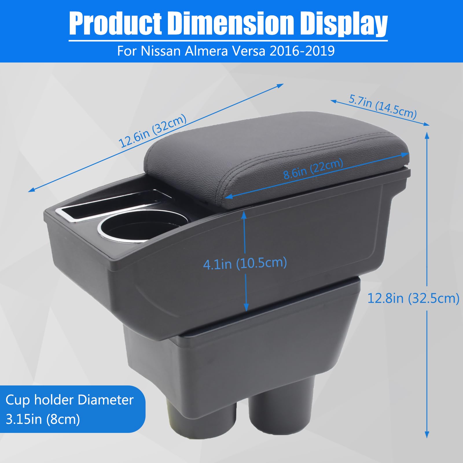 Car Armrest Box For Nissan Almera Versa 2016-2019 Auto Accessories Center Console Leather Arm Rest Double-Layer Storage Space Wi