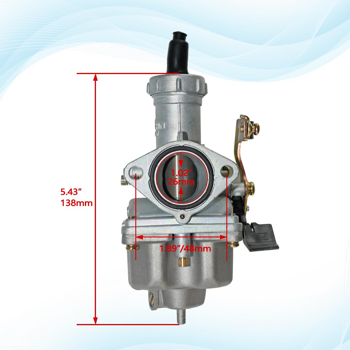 JDLLONG TRX250EX Carburetor for Honda Sportrax 250 EX TRX250EX 2001 2002 2003 2004 2005 ATV Carb with Throttle Cable & Fuel Petc