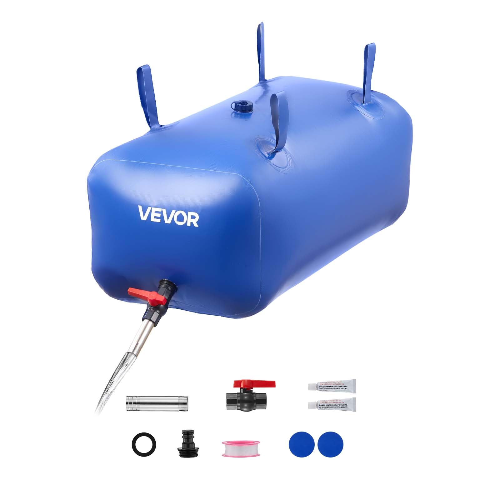 VEVOR Water Storage Bladder 30 Gallon Large Capacity Water Bag, Portable & Collapsible Soft Waters Container, Leakproof & Tear-R
