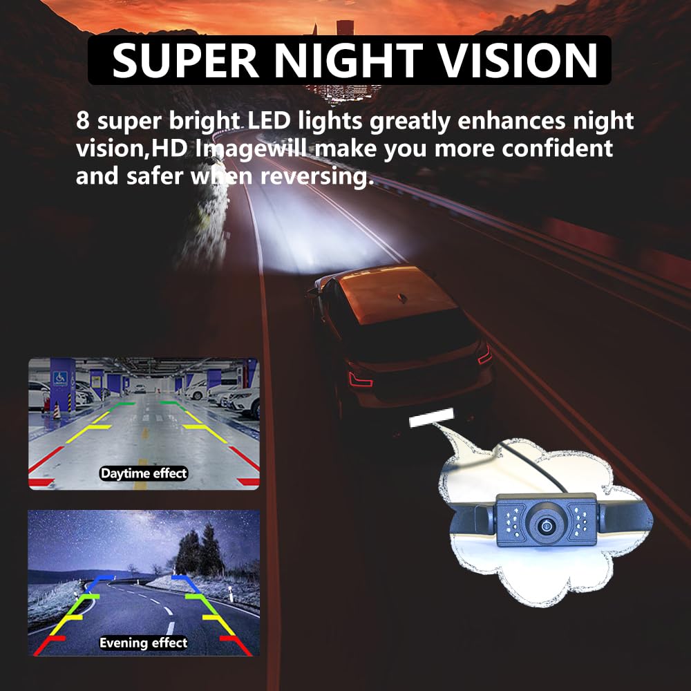 High Definition Color Wide Viewing Angle License Plate Rear View Camera With 13 Infrared Night Vision Led Waterproof Car Rear Vi