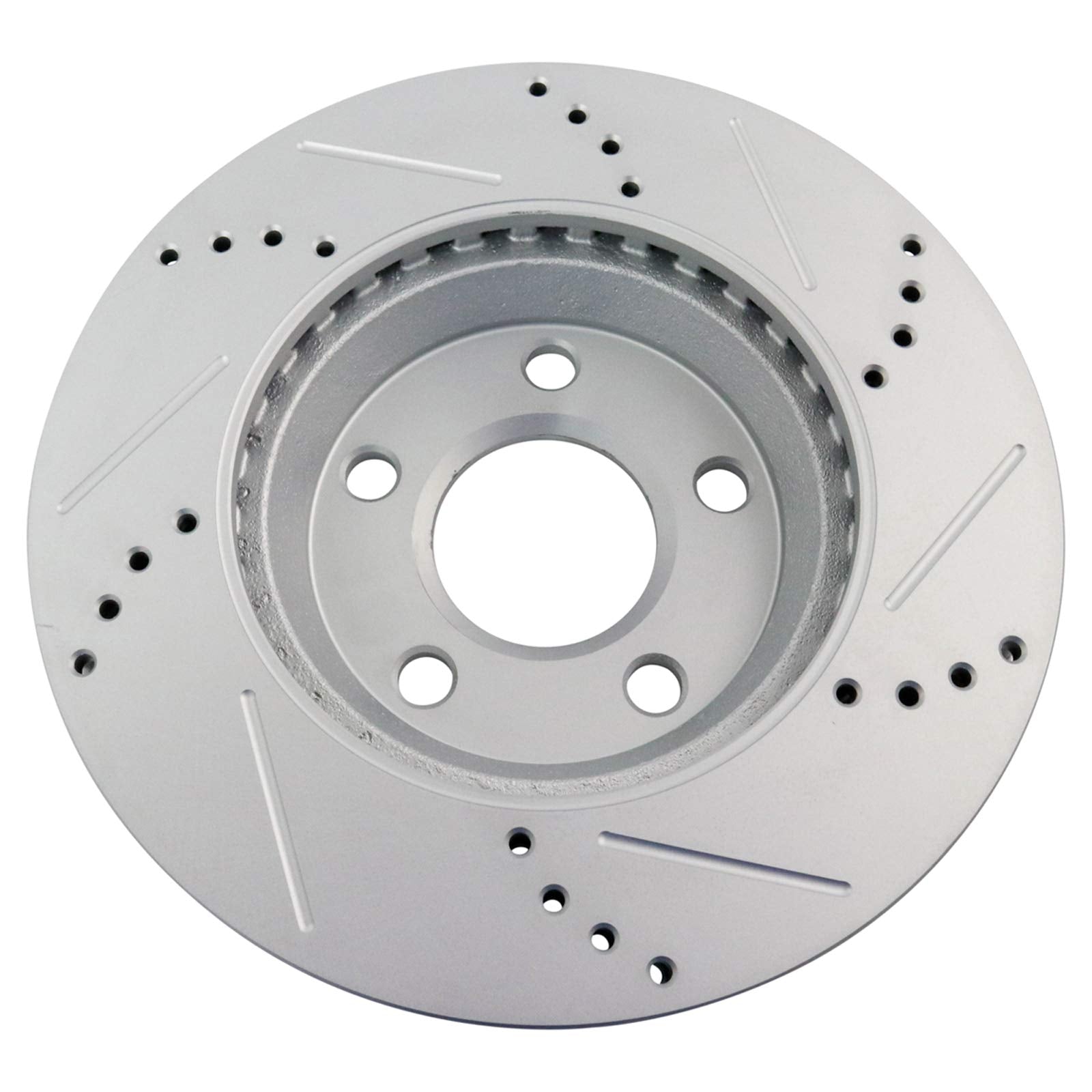 Trq Front Performance Brake Rotor Drilled Slotted Pair Set For 2005-2009 Allure / 2004-2008 Grand Prix / 2005-2009 Lacrosse / 20
