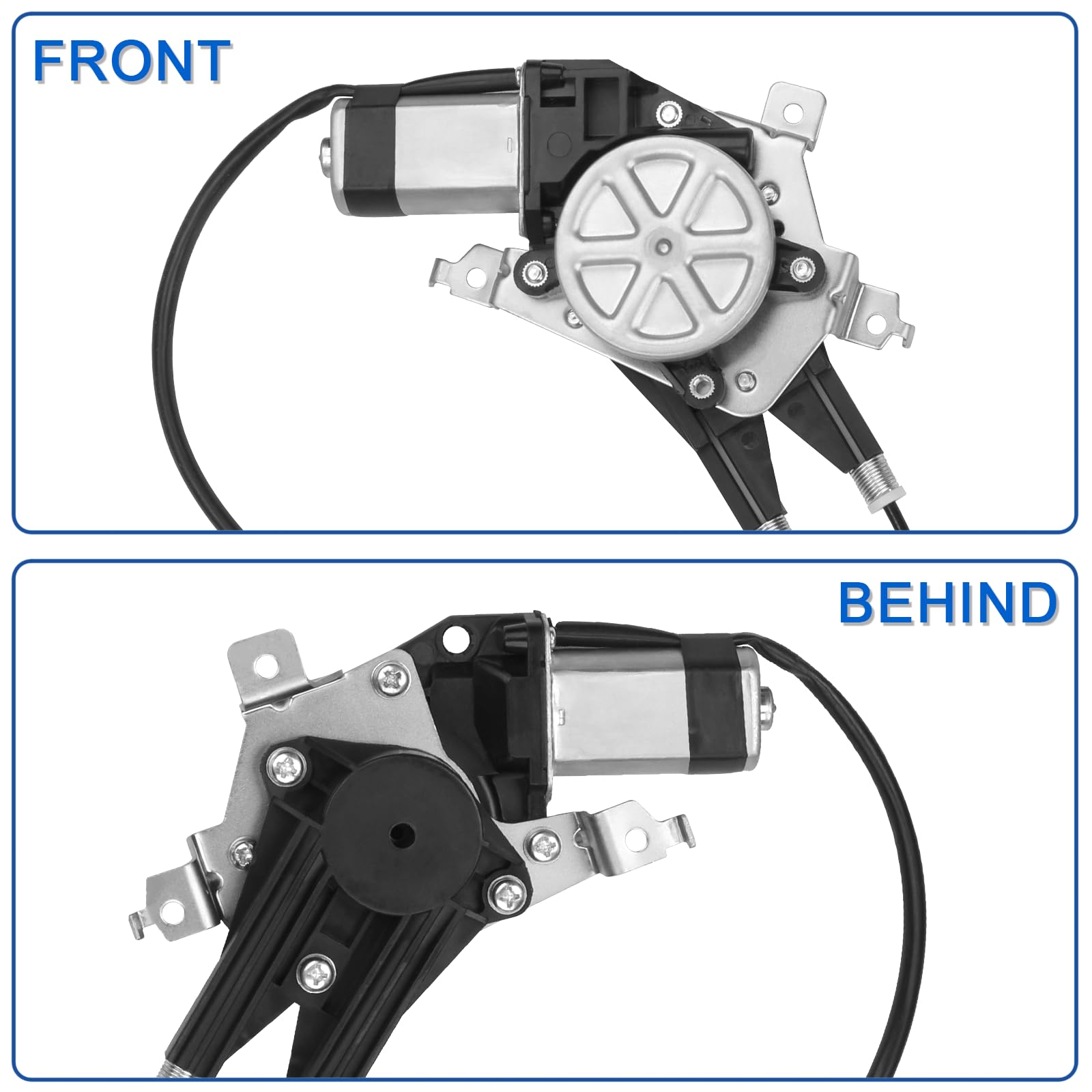 Obaee 741-586 Front Left Driver Side Power Window Regulator with Motor Compatible with Ford E-150 2003-2014/ E-250 Econoline 199