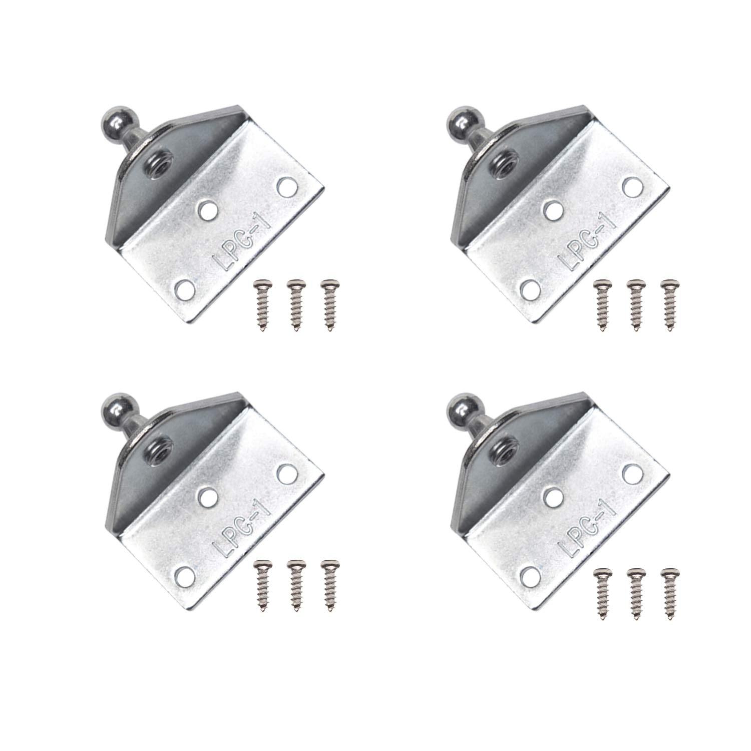 Beneges 4 Pcs 10Mm Ball Stud Mounting Brackets With Screws Universal Gas Spring Lift Support Strut Force Per Set 112.4 Lbs / 500 N
