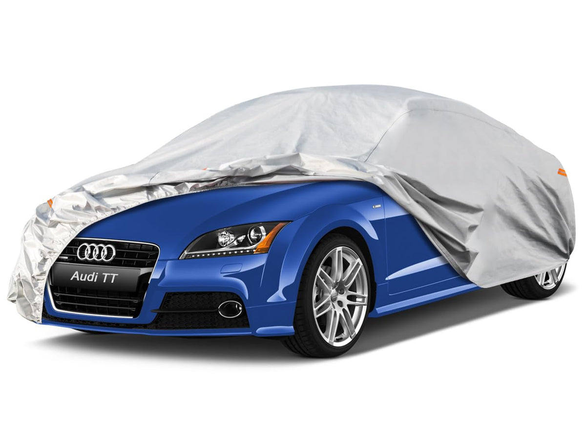 Kayme 6 Layers Car Cover Custom Fit For Audi Tt (1998-2024) Waterproof All Weather For Automobiles, Outdoor Full Cover Rain Sun 