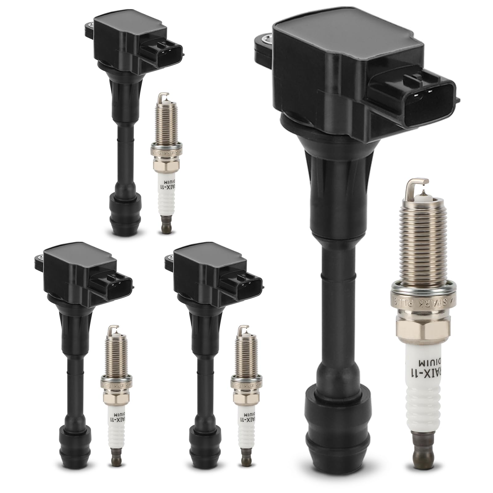 Uf350 Ignition Coil & 4505 Double Iridium Spark Plug For 2002-2006 Nissan Altima,2002-2008 Nissan Sentra,2002-2013 X-Trail 2.5L