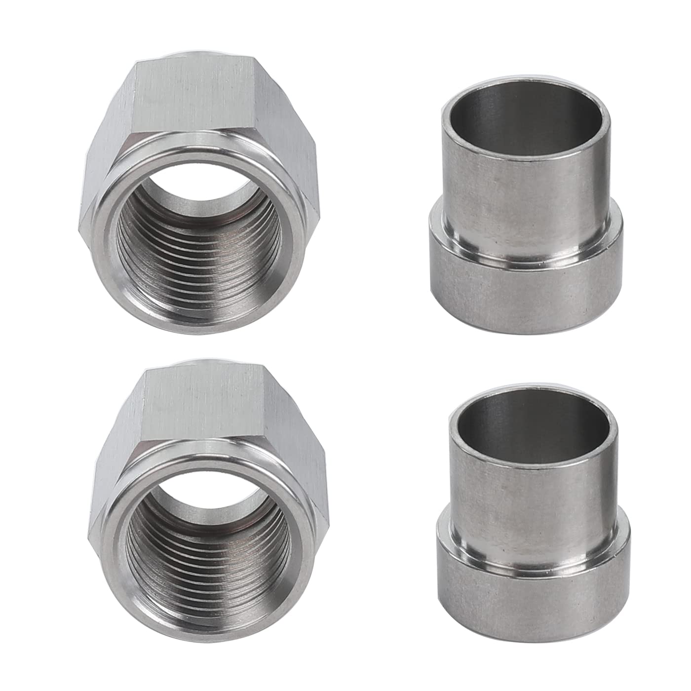 Ac Performance Stainless Steel Hardline Fitting -4 An An4 Female Tube Nut And Sleeve For 1/4'' 6.35Mm Outer Diameter Alloy Tube