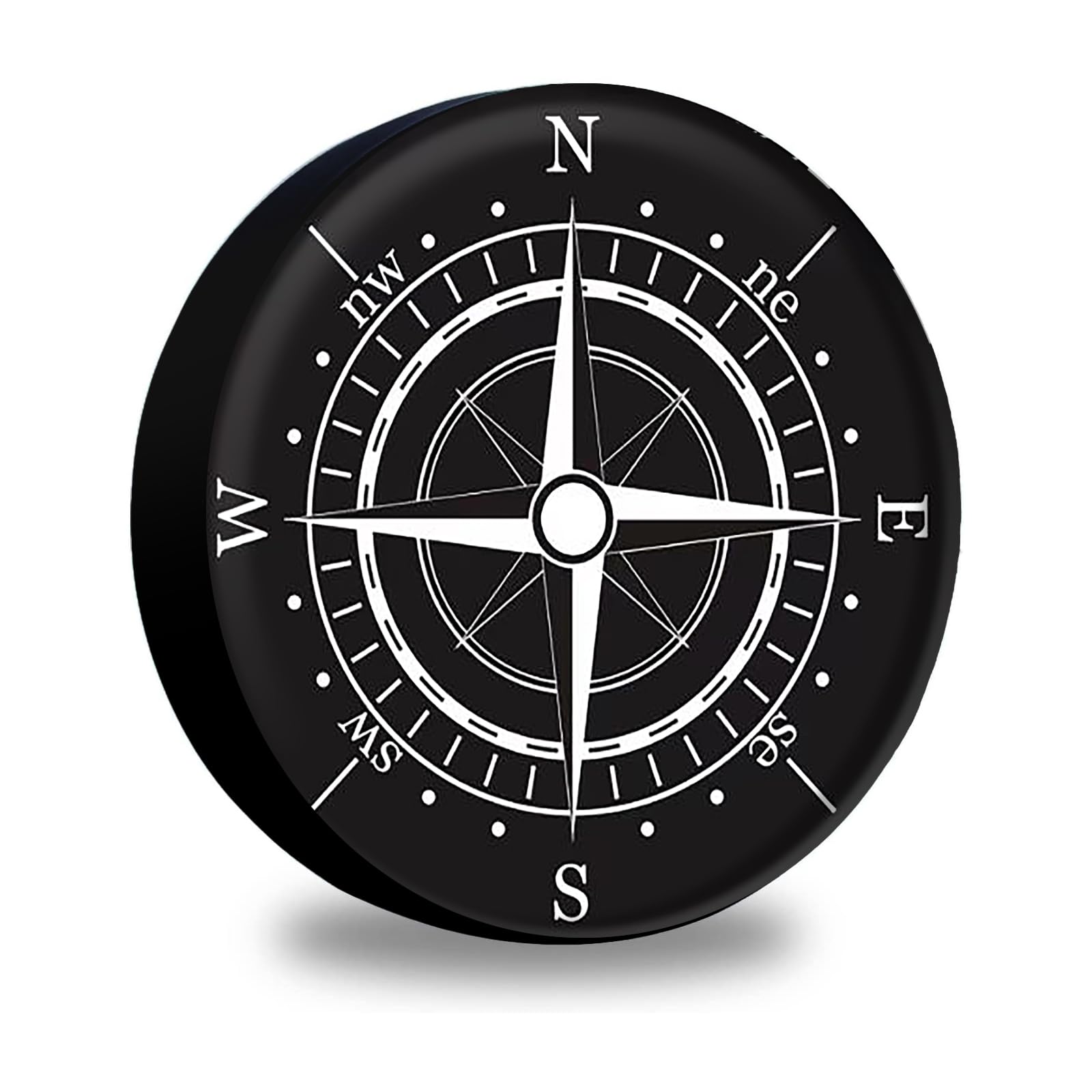 Compass Rose Spare Tire Cover with Backup Camera Hole Leather Wheel Covers for Wrangler JL