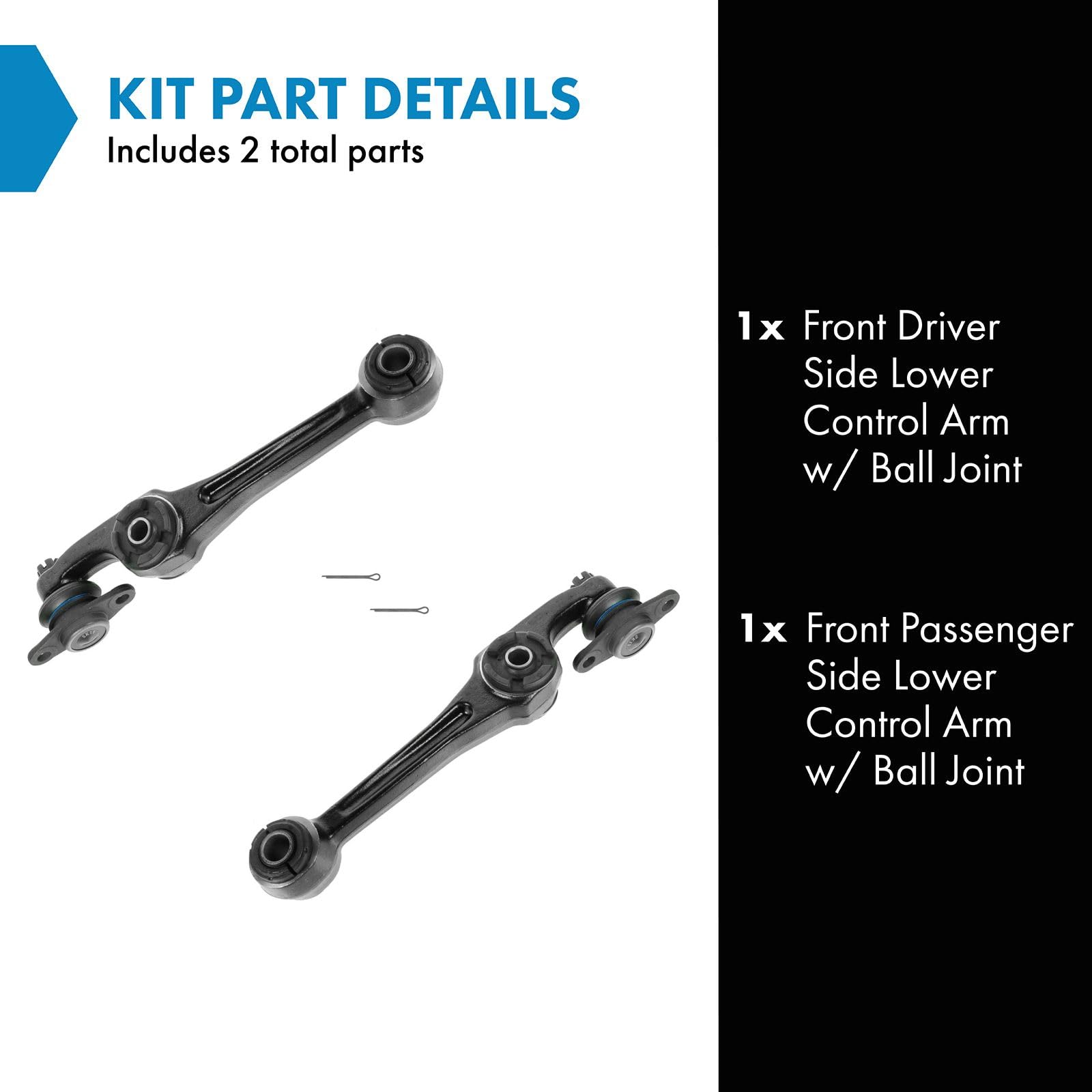 TRQ Front Lower Control Arm & Ball Joint Set for 1990-1991 Lexus ES250, 1987-1991 Toyota Camry, Model PSA62156