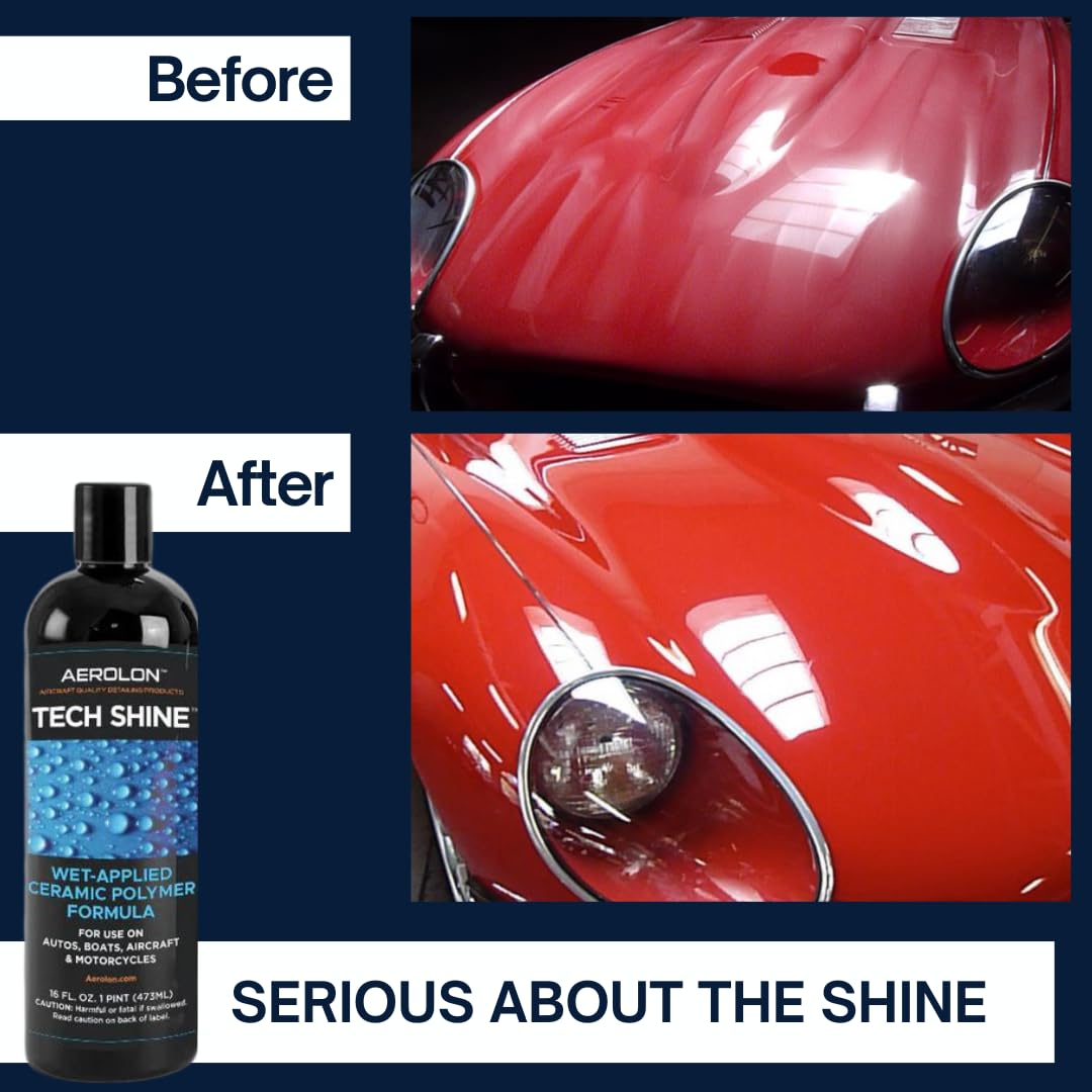 Aerolon Tech Shine: Ceramic Coating For Cars, Car Wax, Car Polish, Ceramic Polymer Coating, Hydrophobic Top Coat Polish And Seal