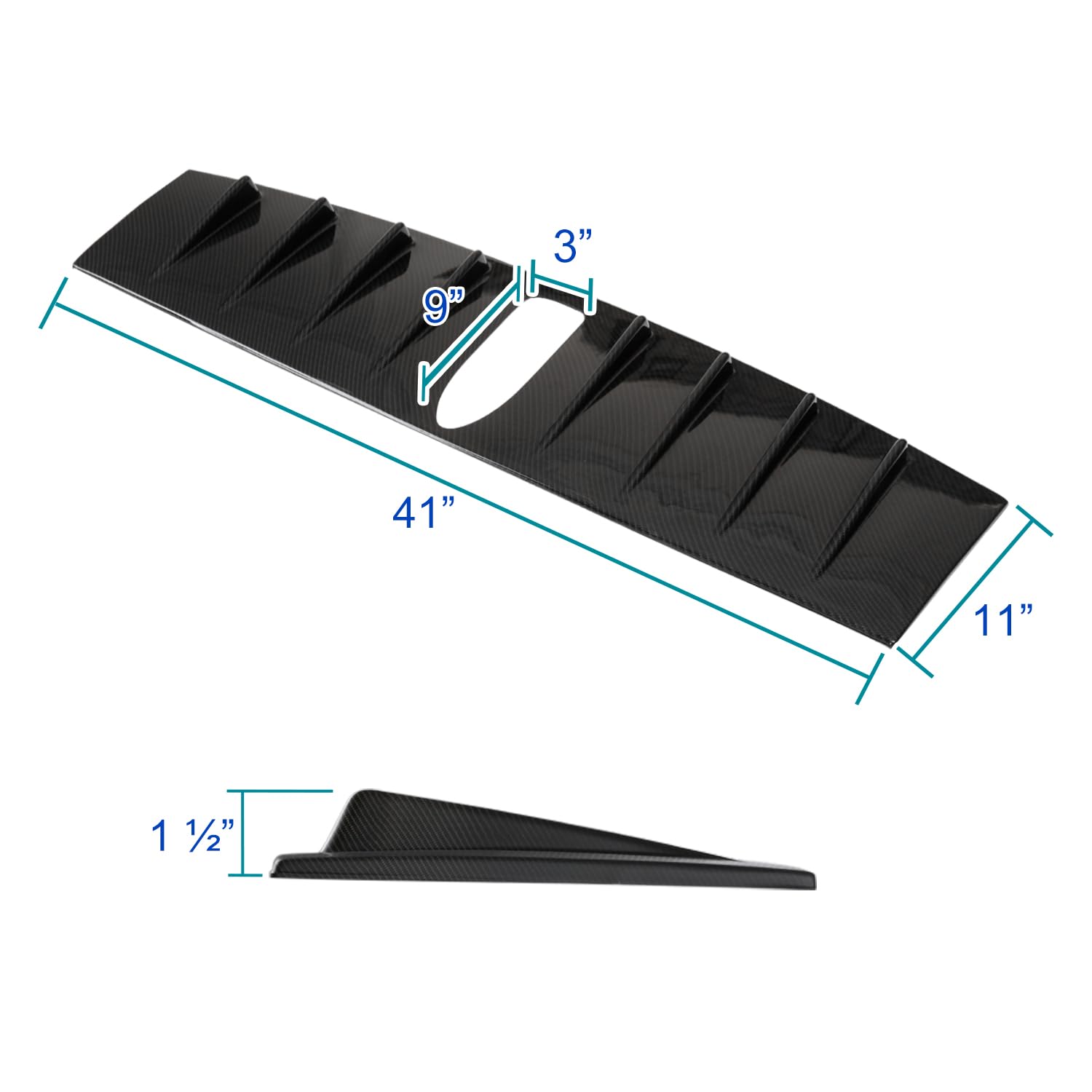 Spec-D Tuning Carbon Fiber Painted Abs Shark Fin Vortex Generator Compatible With 2015-2021 Subaru Impreza Wrx Sti Models