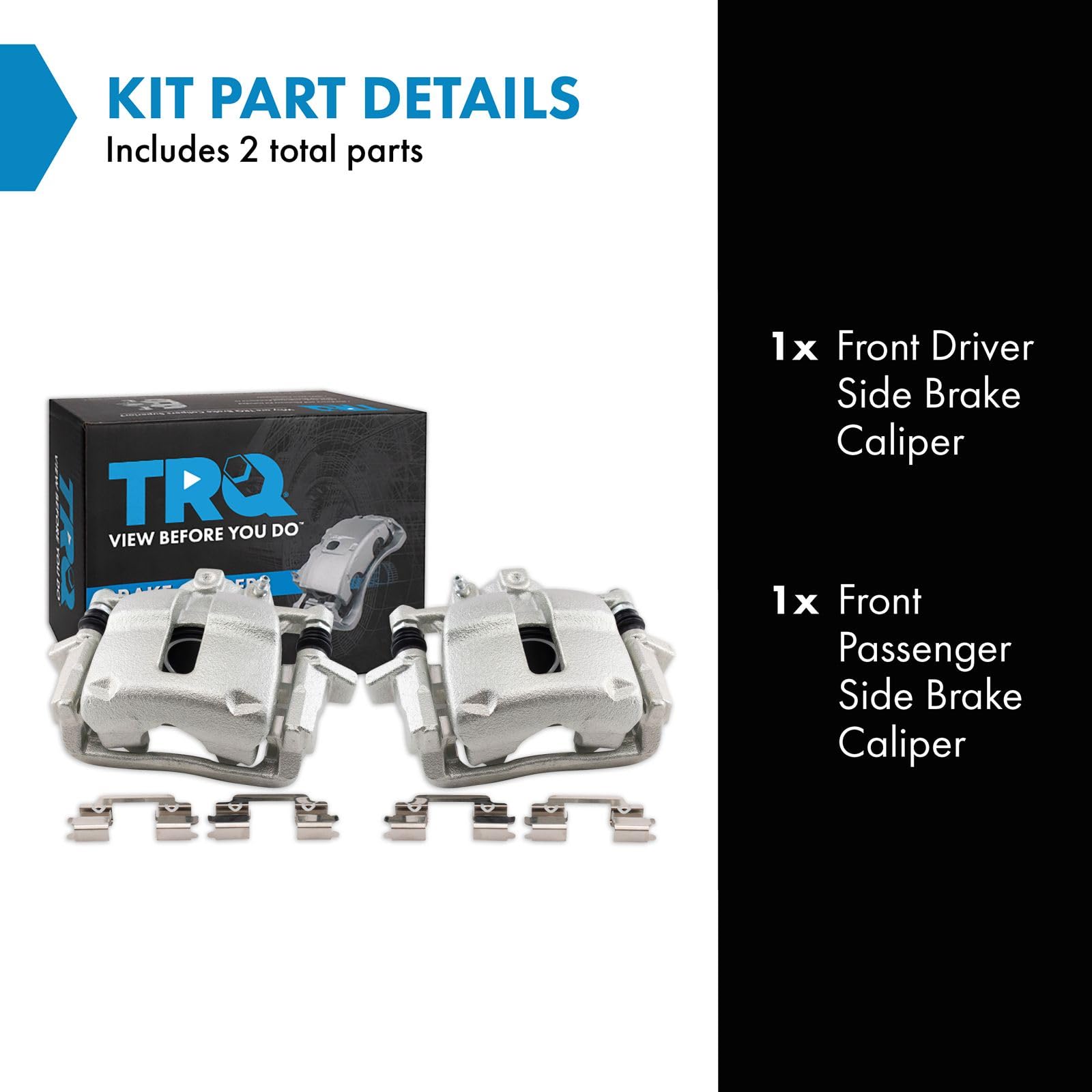 Trq Front Brake Caliper Set Compatible With 2007-2015 Mini Cooper