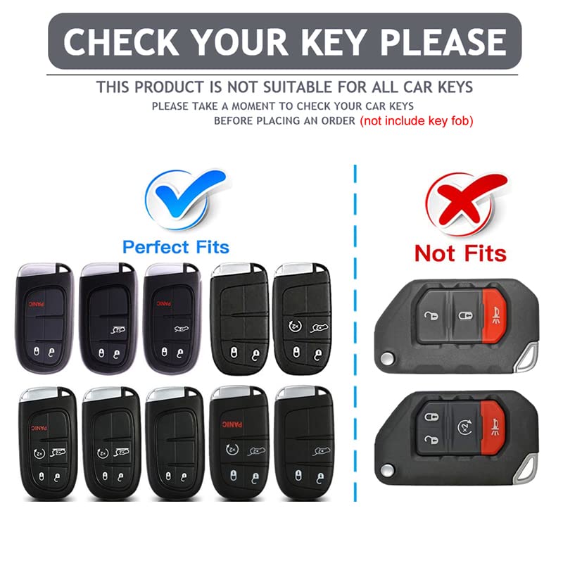Bububulk For Jeep Key Fob Cover, Premium Soft Tpu Protection Key Case For Jeep Smart Key 3 4 5 Buttons Protector Challenger(Grey )
