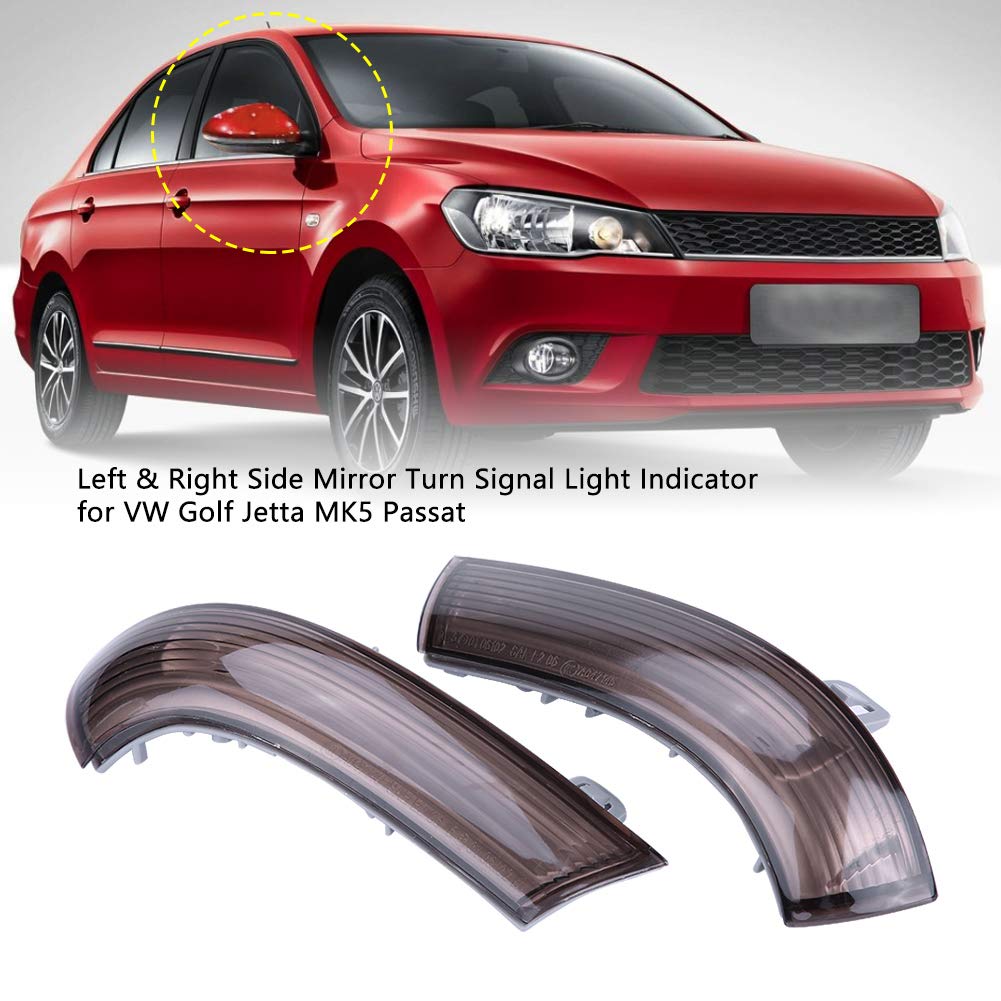 Keenso Rear View Side Mirror Indicator Light, Left Right Side Mirror Turn Signal Light Indicator For Vw Jetta Mk5 Turn Signals