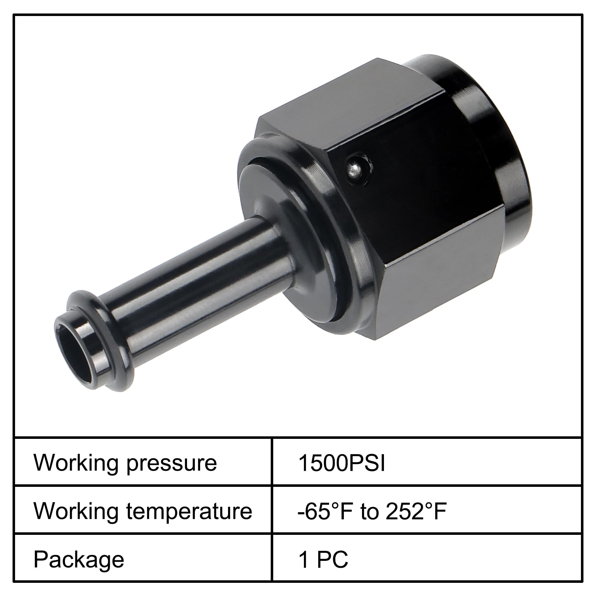 EVIL ENERGY 8AN Female to 5/16 '' Barb Hose Fitting Straight Swivel