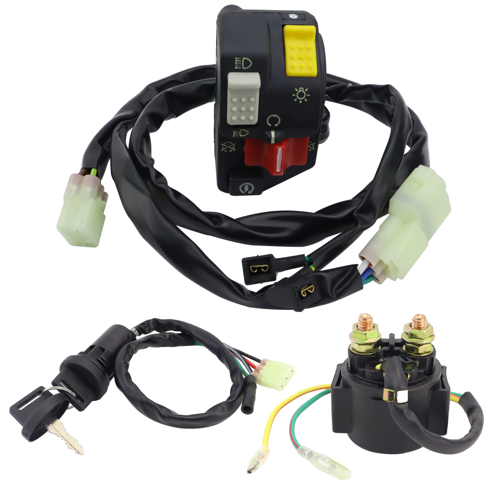 Stabsoli Handlebar Switch Start Stop Headlight & Solenoid Relay & Ignition Switch For Honda Trx400Ex Fourtrax 400Ex 1999-2000, T