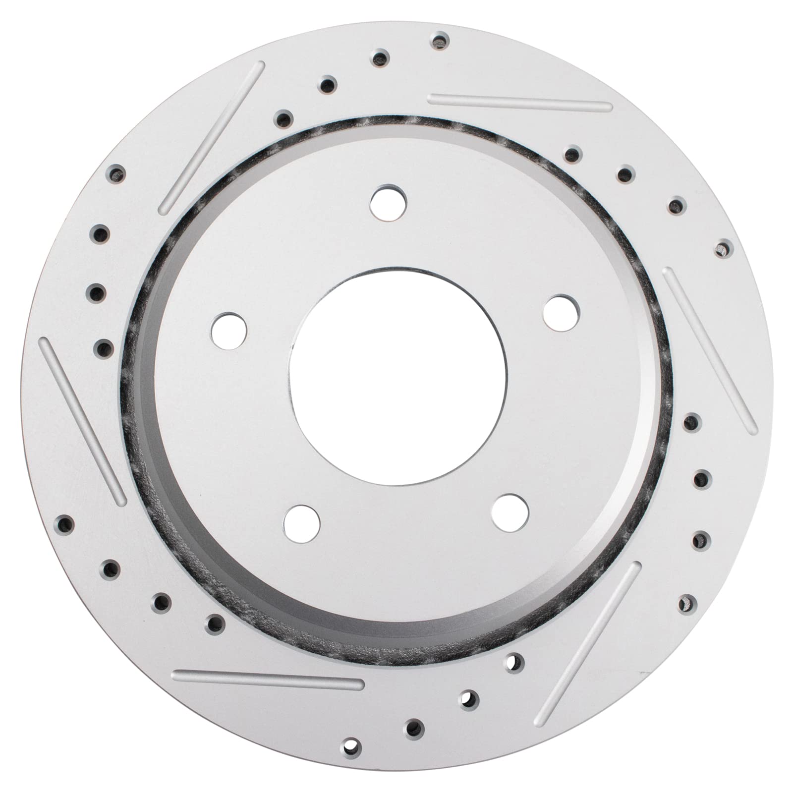 Trq Rear Performance Brake Rotors Set Premium G-Coated Cross Drilled & Slotted Compatible With 1994-1996 Chevrolet Caprice Impal