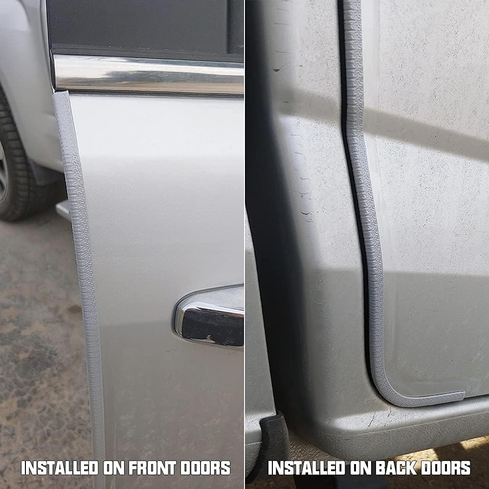 Winunite 32.8Ft(10M) Light Gray Car Door Protector Edge Guards Car Door Edge Guards, Universal Fit, Rubber, No Glue, U Shape, Fa
