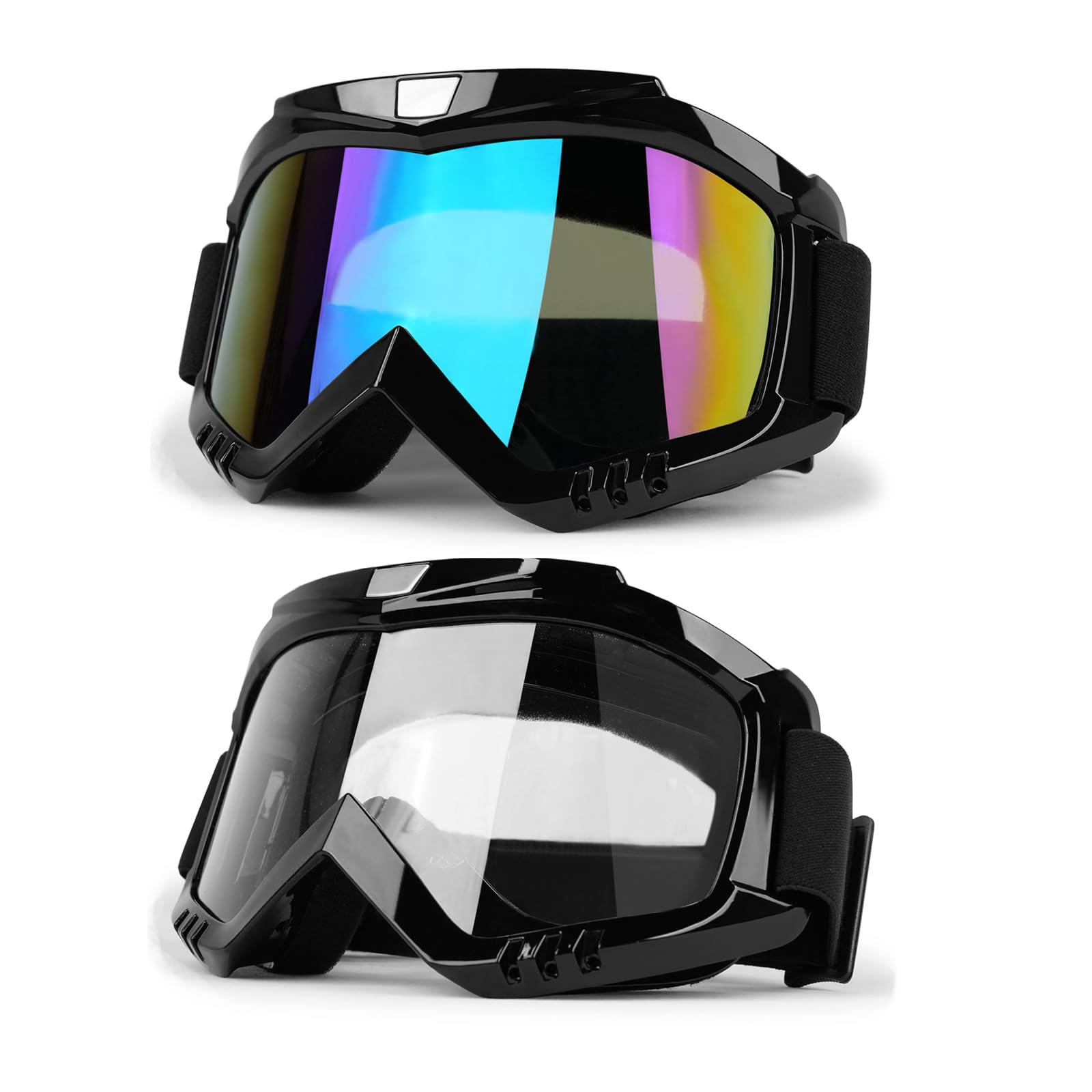ATV Goggles Dirt Bike Goggles 2-Pack Motorcycle Goggles For Men Women Motocross Goggles Bike Riding Goggles Offroad Goggles Ski 