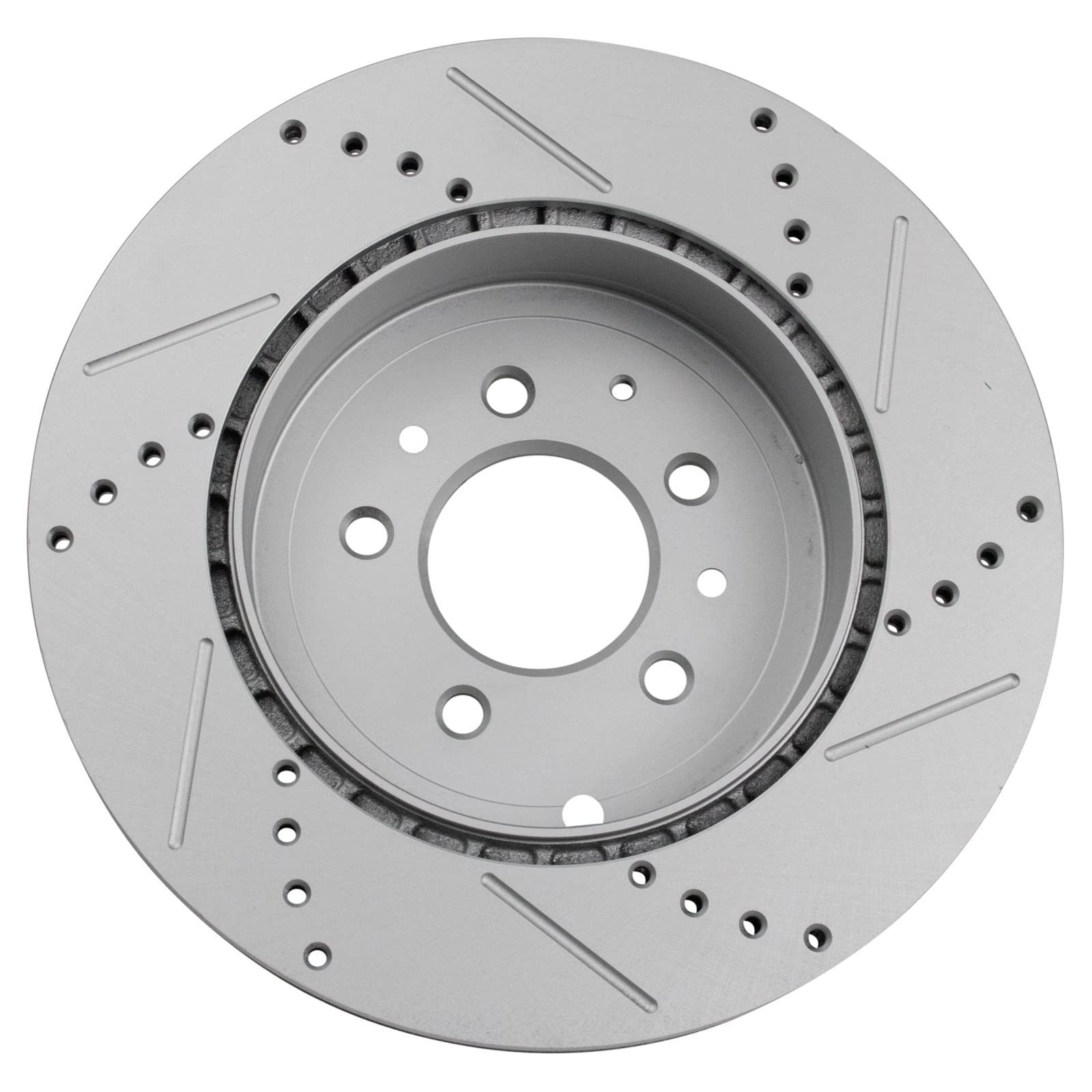 Trq Rear Performance Brake Rotors Set Premium G-Coated Cross Drilled & Slotted Compatible With 2007-2015 Mazda Cx-9