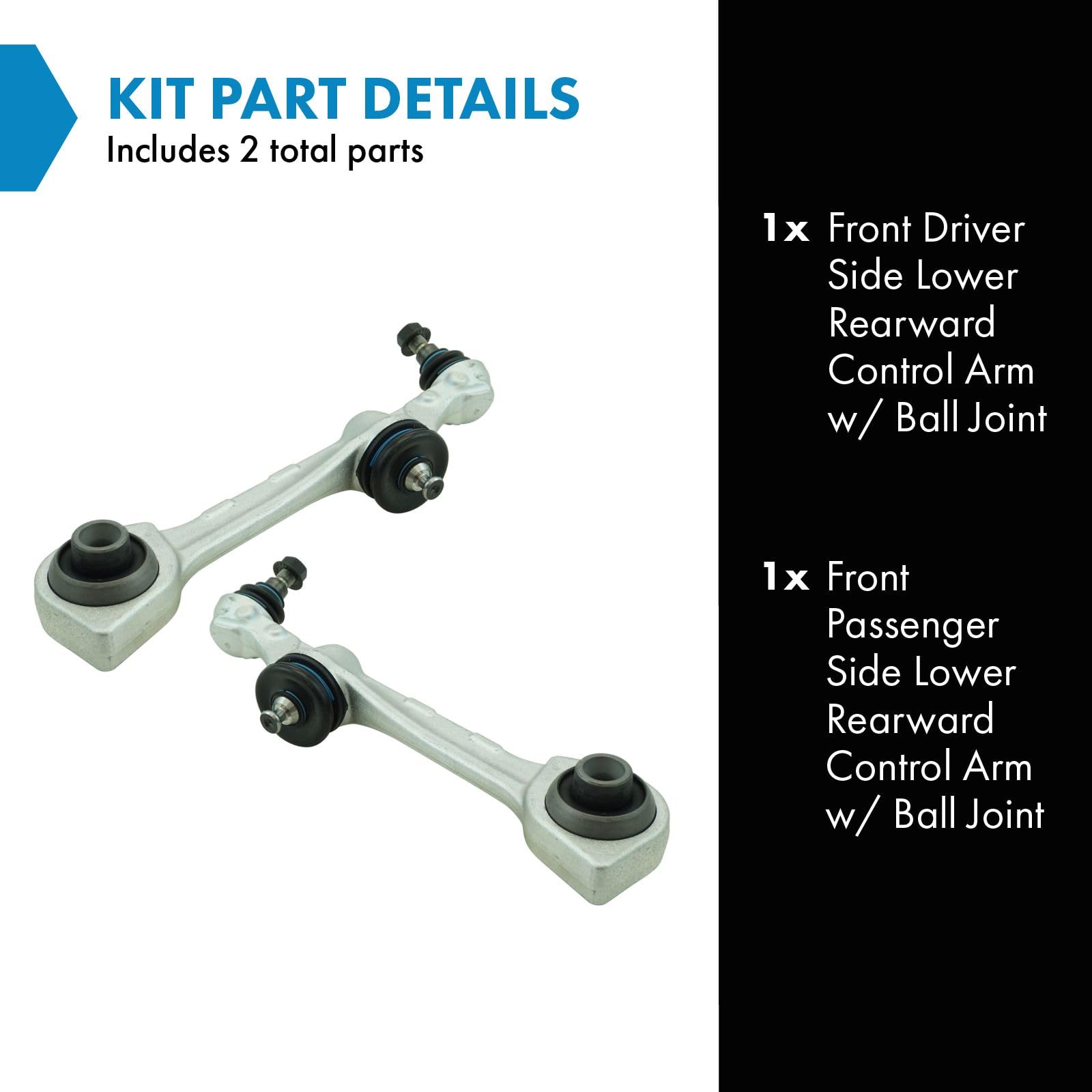 Trq Front Lower Control Arm With Ball Joint Set Compatible With 2010-2013 Mercedes-Benz S400 2007-2013 S550 S600 2008-2013 S63 A
